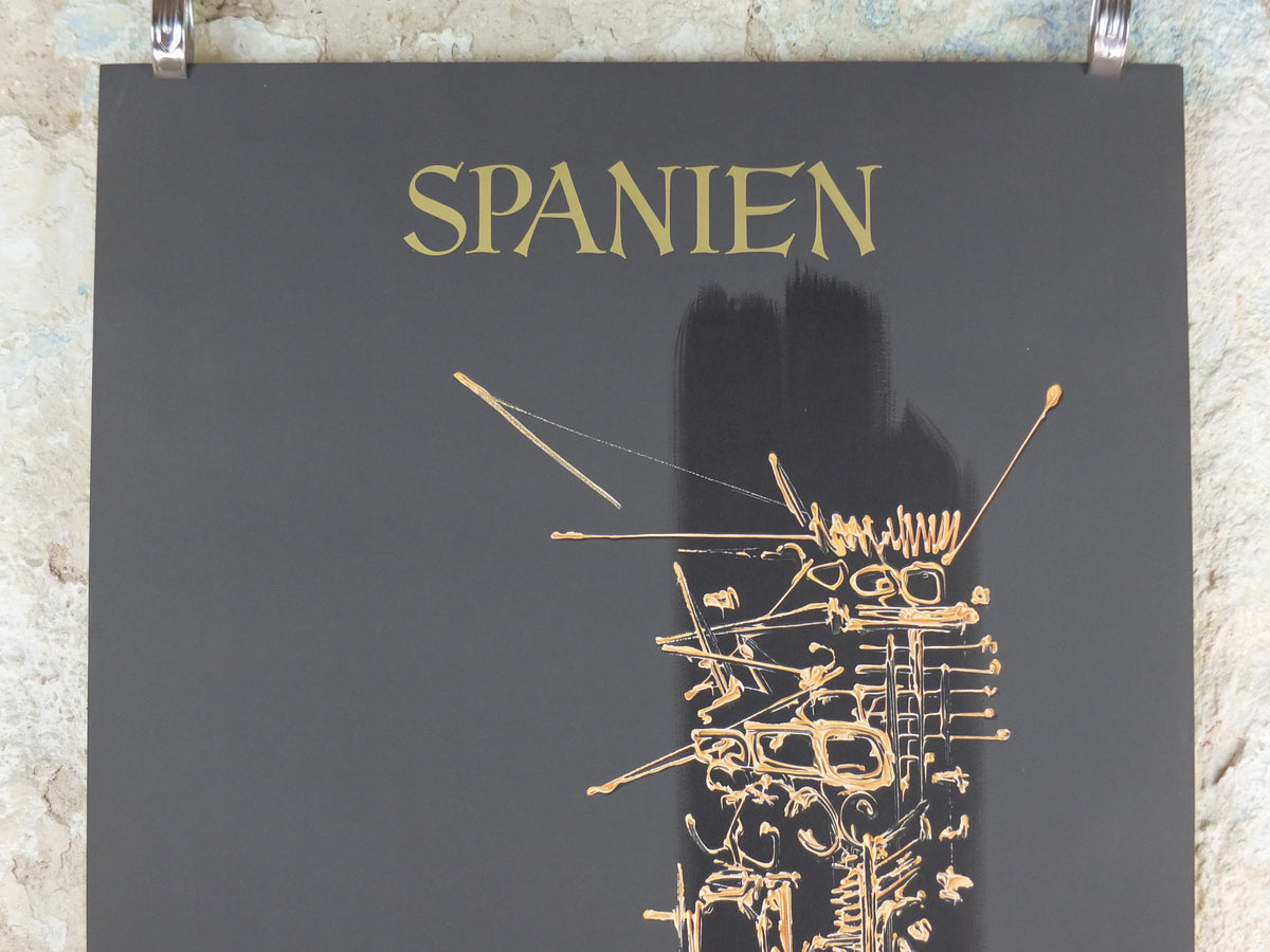 1967 Original Air France Spain Travel Poster – Georges Mathieu “Spanien” Black & Gold