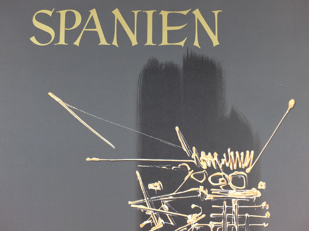 1967 Original Air France Spain Travel Poster – Georges Mathieu “Spanien” Black & Gold