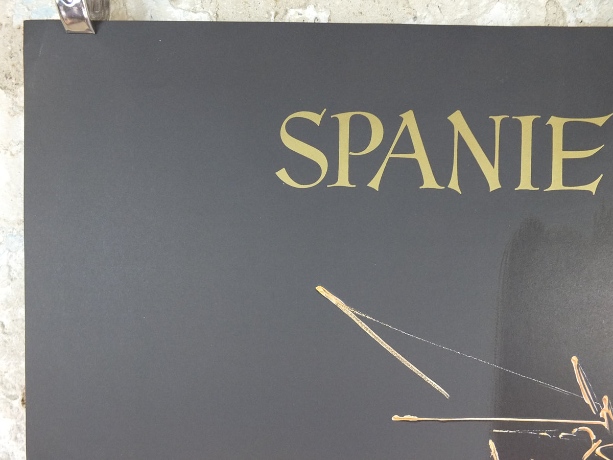 1967 Original Air France Spain Travel Poster – Georges Mathieu “Spanien” Black & Gold