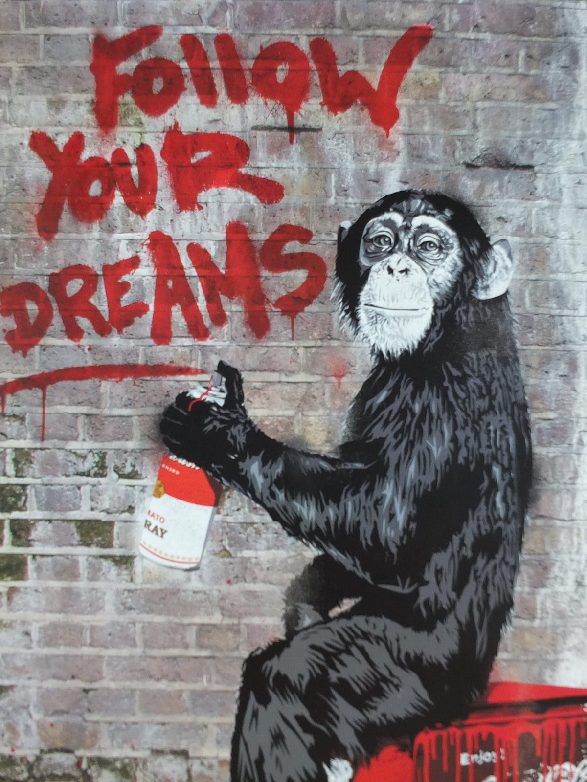 Mr Brainwash Follow Your Dreams Poster – 2012 London Exhibition – Chimpanzee Street Art