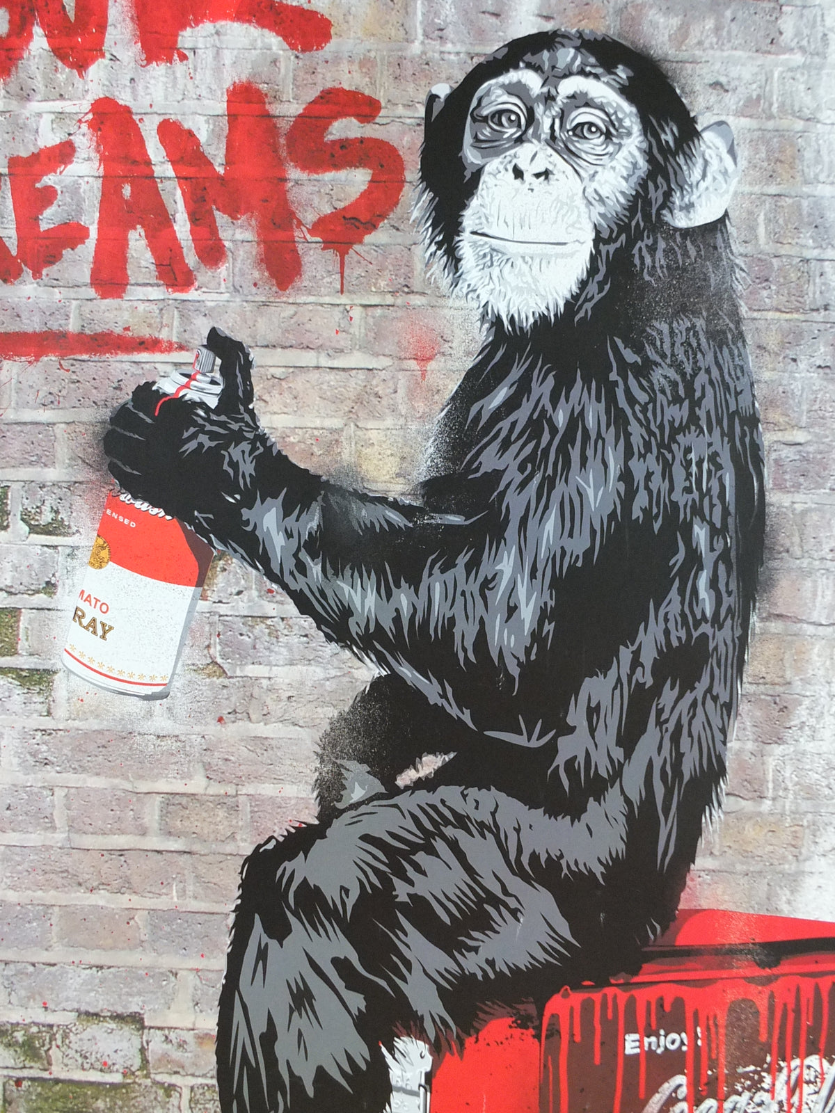 Mr Brainwash Follow Your Dreams Poster – 2012 London Exhibition – Chimpanzee Street Art