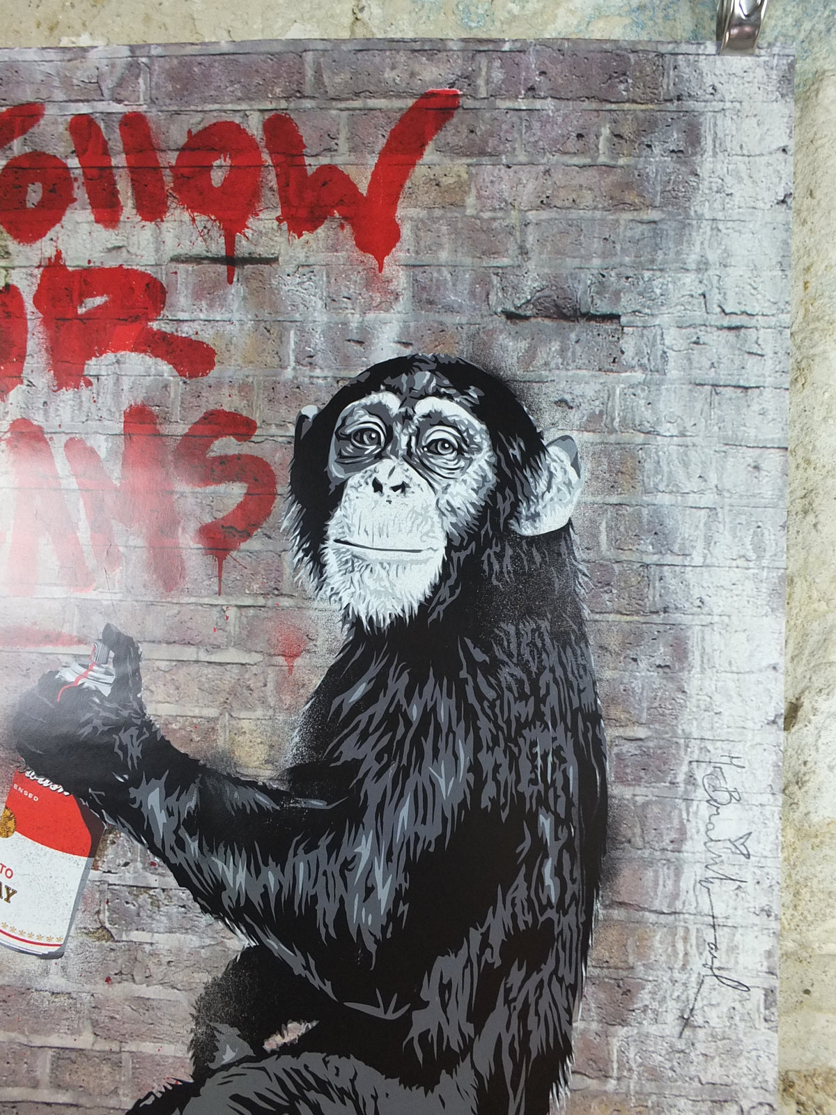 Mr Brainwash Follow Your Dreams Poster – 2012 London Exhibition – Chimpanzee Street Art