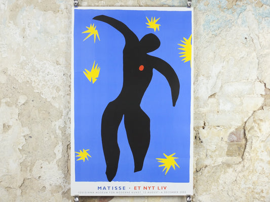 2005 Henri Matisse Icarus Jazz Poster – Louisiana Museum Exhibition – Blue & Yellow Modern Art