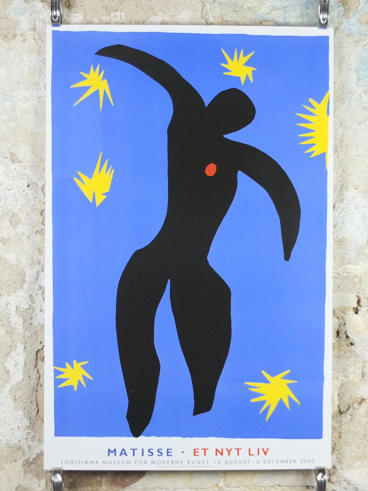 2005 Henri Matisse Icarus Jazz Poster – Louisiana Museum Exhibition – Blue & Yellow Modern Art