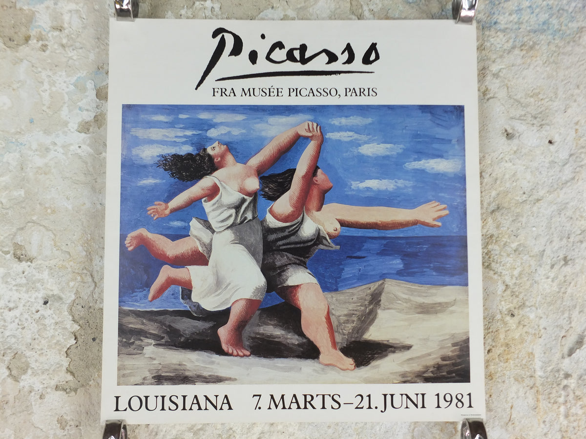 1981 Pablo Picasso Louisiana Exhibition Poster – Two Women Running on the Beach