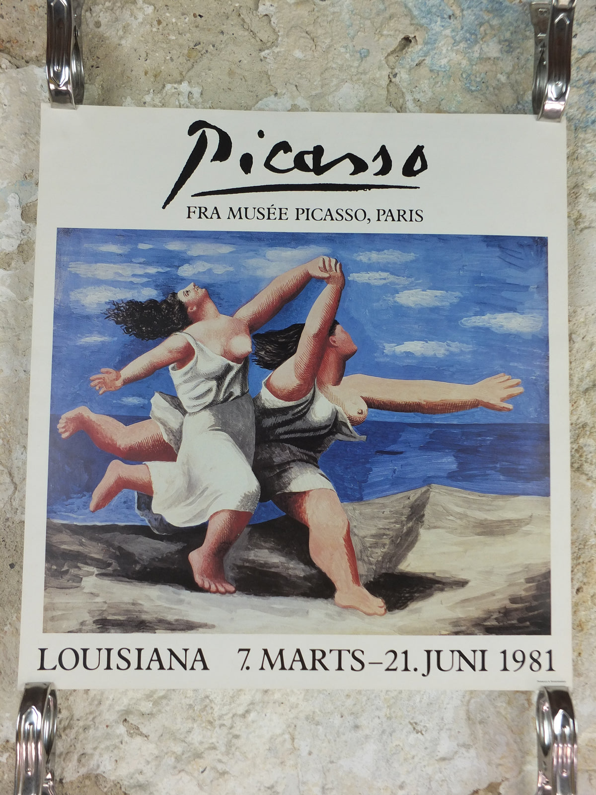 1981 Pablo Picasso Louisiana Exhibition Poster – Two Women Running on the Beach