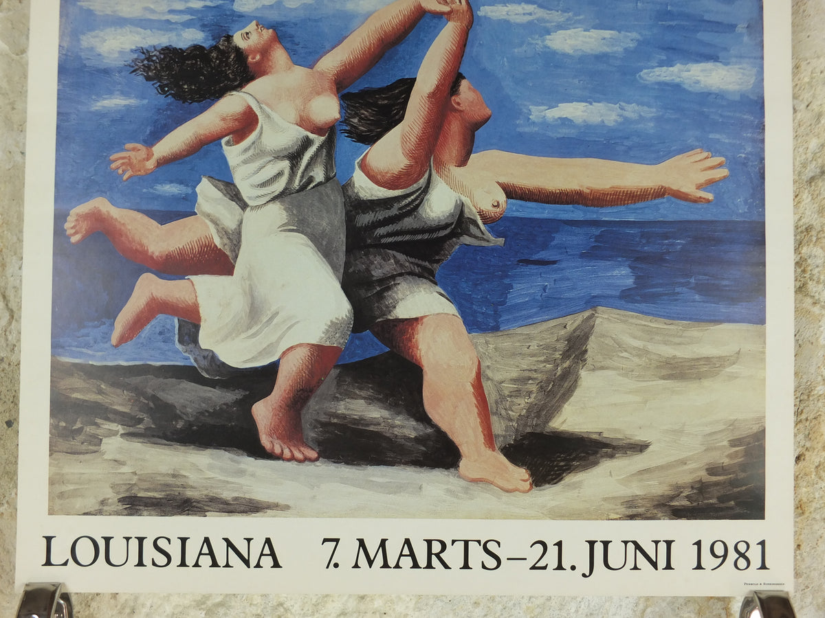 1981 Pablo Picasso Louisiana Exhibition Poster – Two Women Running on the Beach