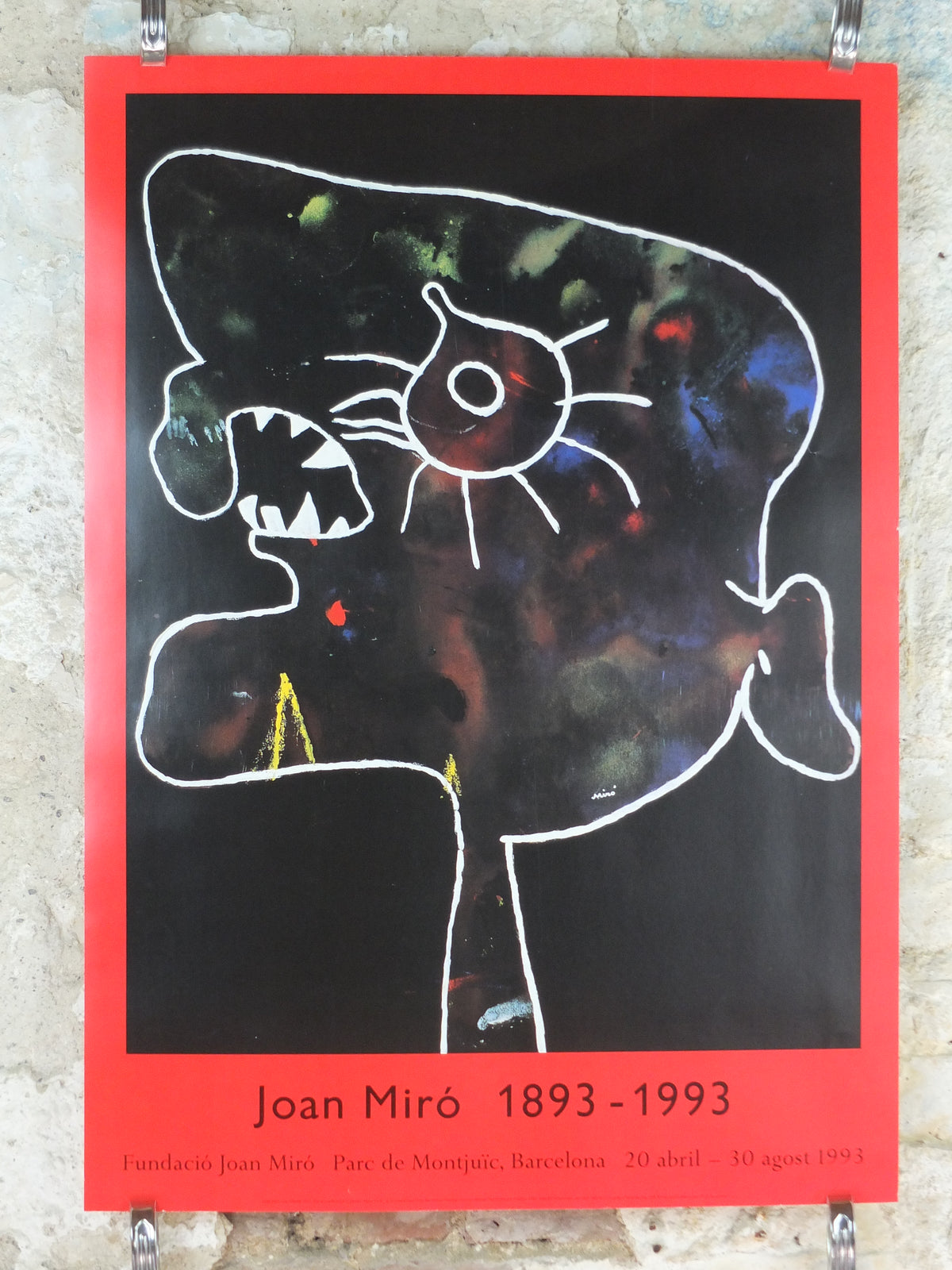 1993 Joan Miró Centenary Exhibition Poster – Head of a Man – Barcelona Fundació Joan Miró