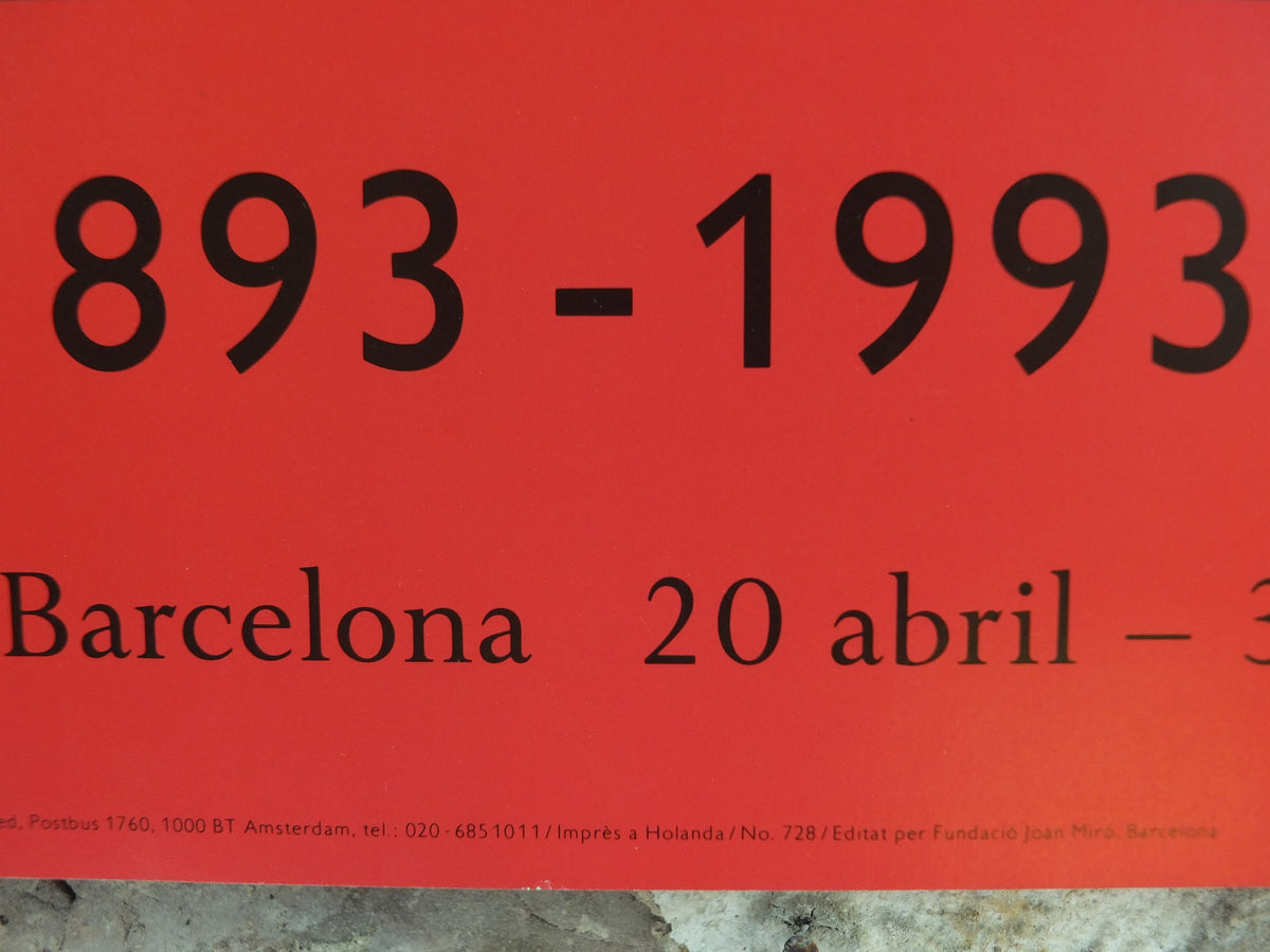 1993 Joan Miró Centenary Exhibition Poster – Head of a Man – Barcelona Fundació Joan Miró
