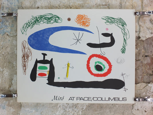 1970s Joan Miró Pace Columbus Poster – Sleeping Under the Moon – Blue Abstract Art