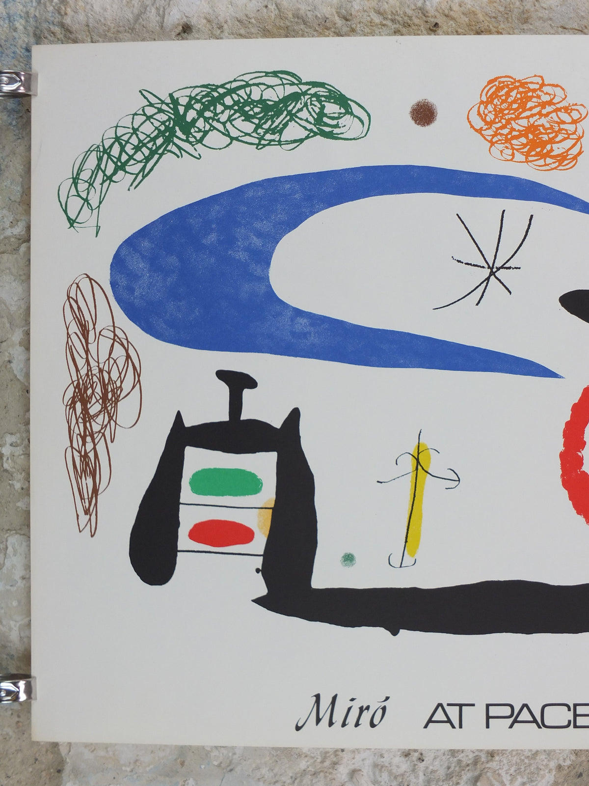 1970s Joan Miró Pace Columbus Poster – Sleeping Under the Moon – Blue Abstract Art