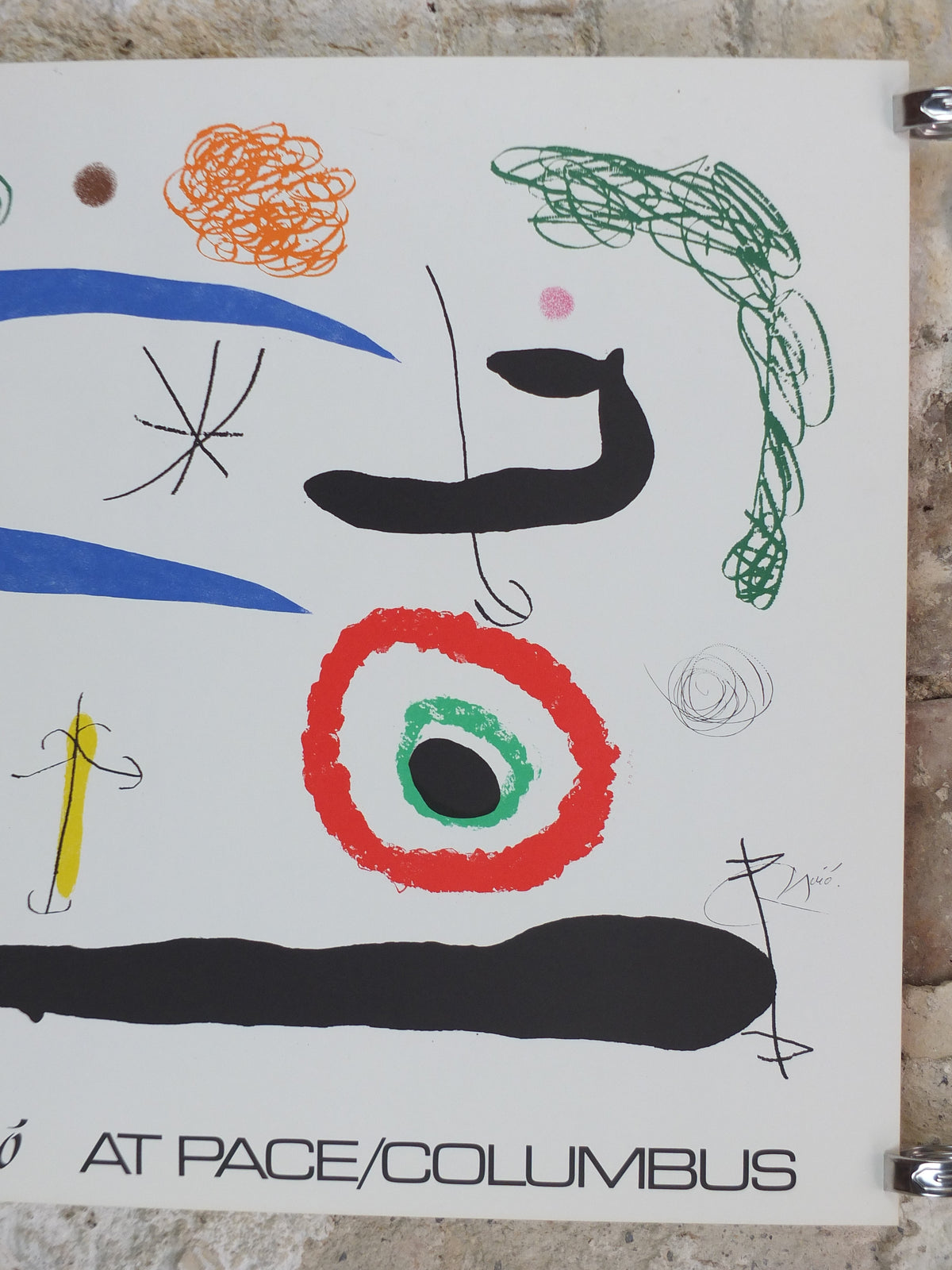 1970s Joan Miró Pace Columbus Poster – Sleeping Under the Moon – Blue Abstract Art