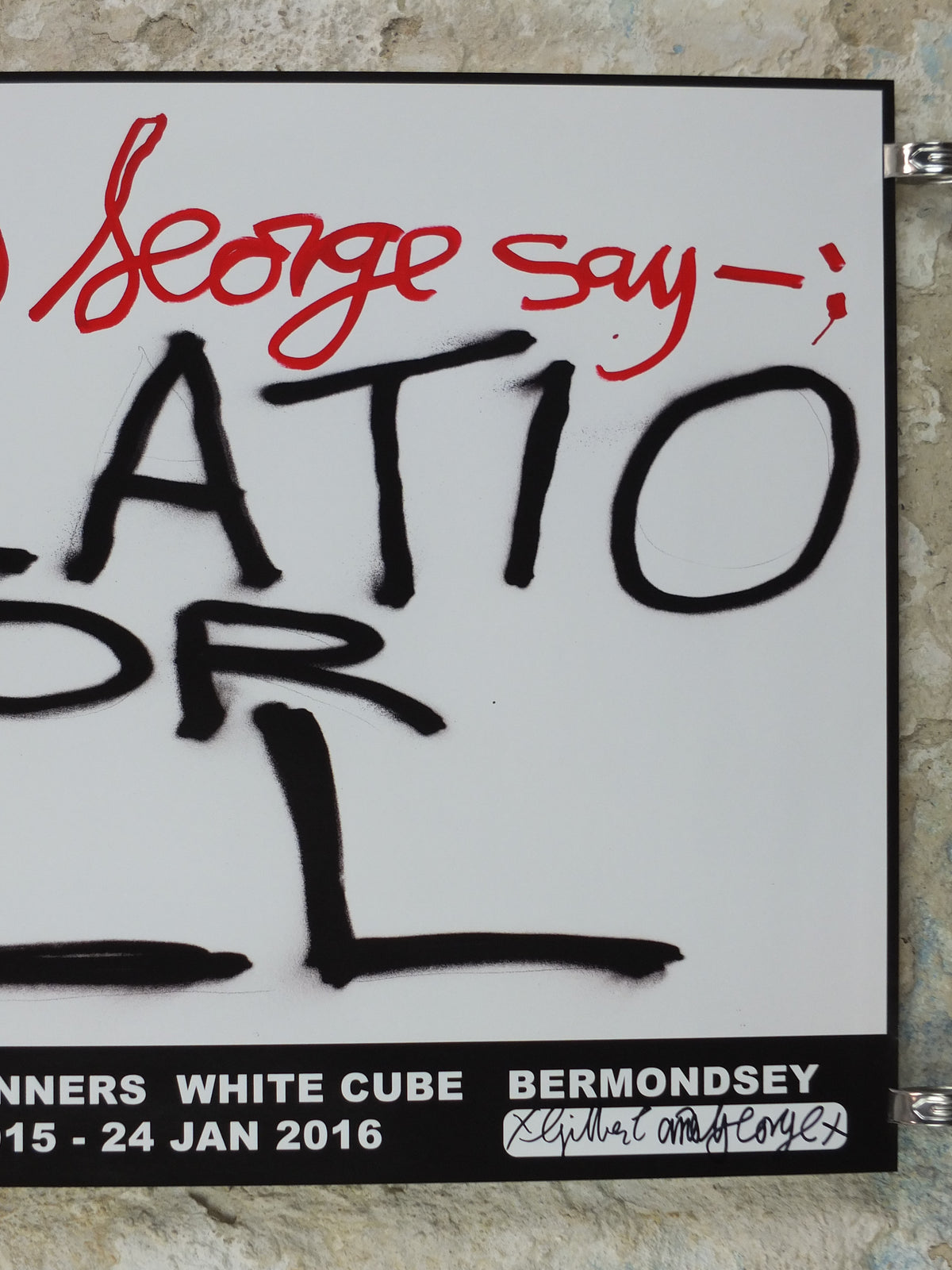 2015 Gilbert & George “Fellatio for All” Signed Exhibition Poster – White Cube