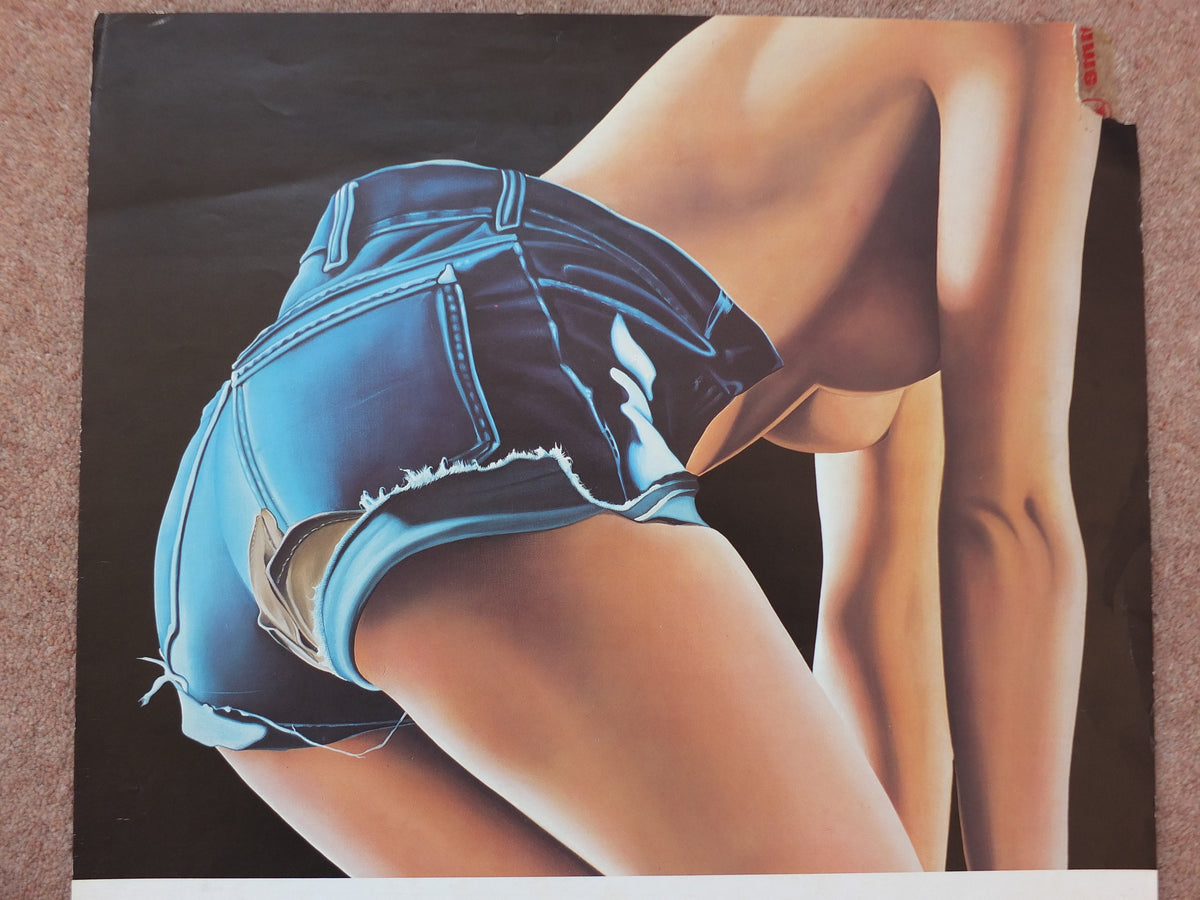 Vintage French poster Georges Renouf Art Concorde man cave mancave boys art nude denim topless wall art retro 1976 1970s