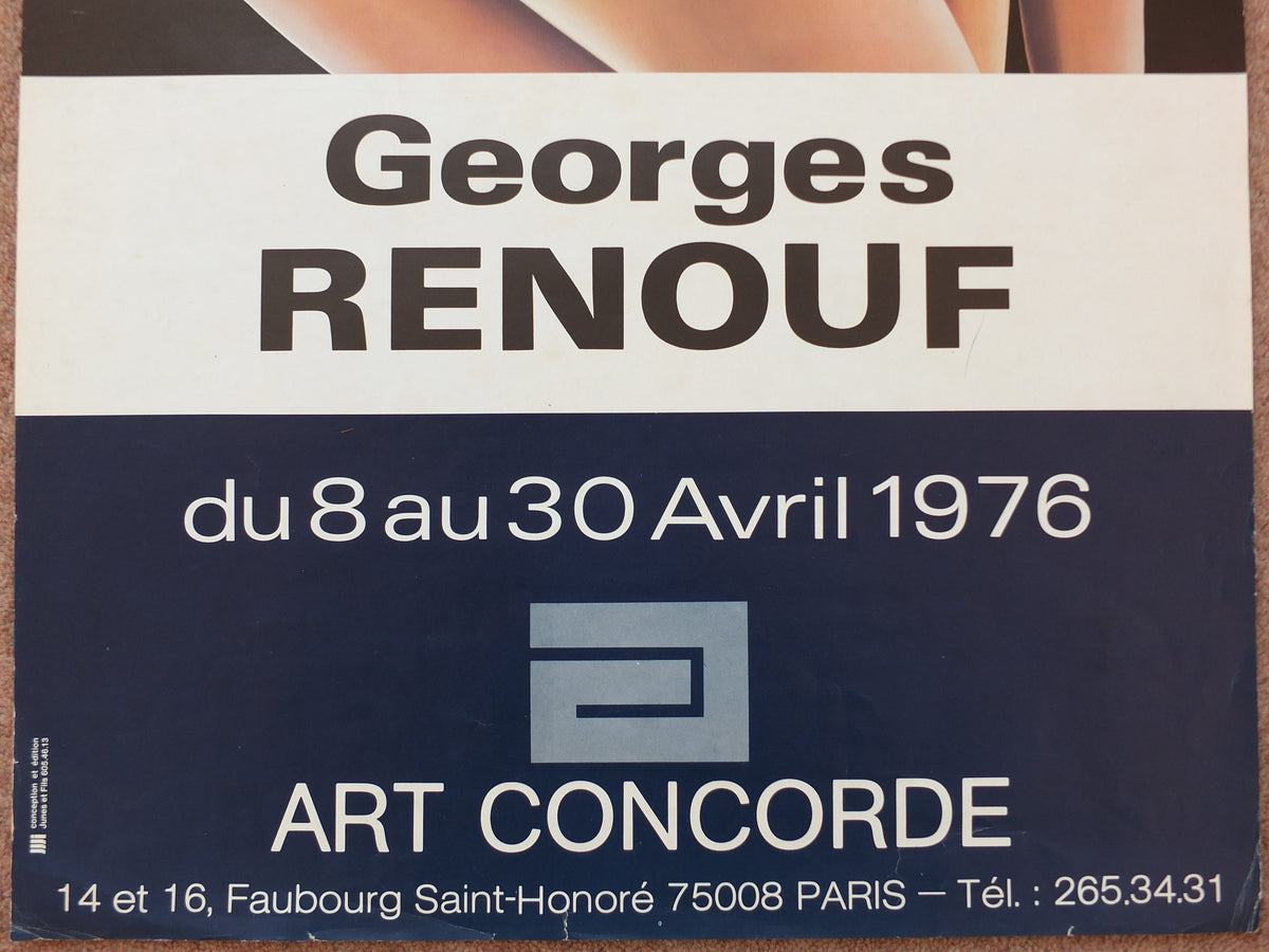 Vintage French poster Georges Renouf Art Concorde man cave mancave boys art nude denim topless wall art retro 1976 1970s