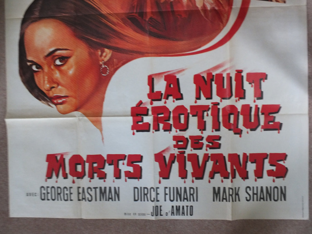 Original Vintage French Movie Poster Erotic Night of the Living Dead 1980 wall art affiche de film Horror Zombie Laura Gemser Joe D'Amato
