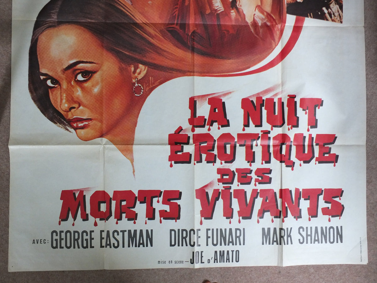 Original Vintage French Movie Poster Erotic Night of the Living Dead 1980 wall art affiche de film Horror Zombie Laura Gemser Joe D'Amato