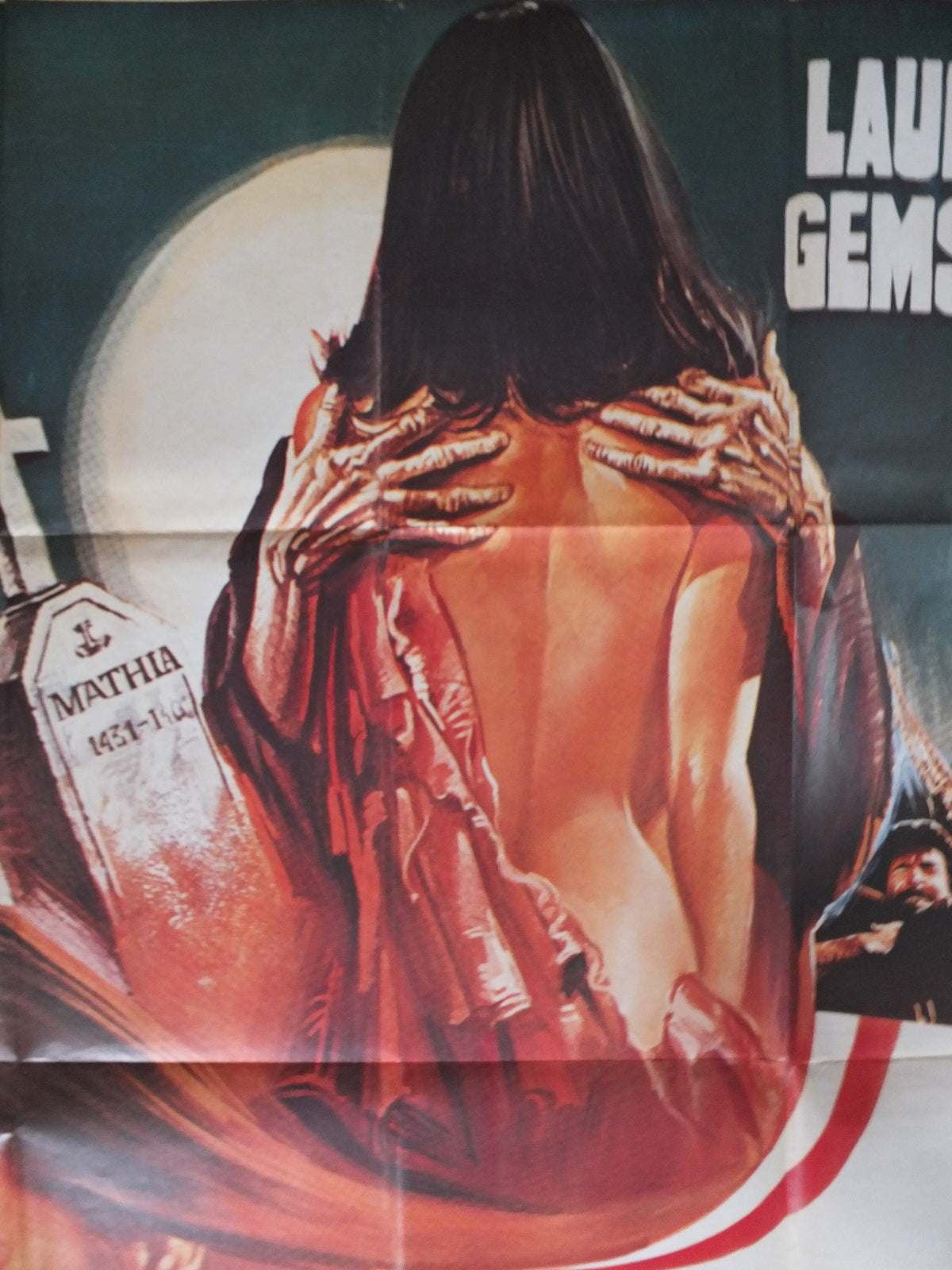 Original Vintage French Movie Poster Erotic Night of the Living Dead 1980 wall art affiche de film Horror Zombie Laura Gemser Joe D'Amato