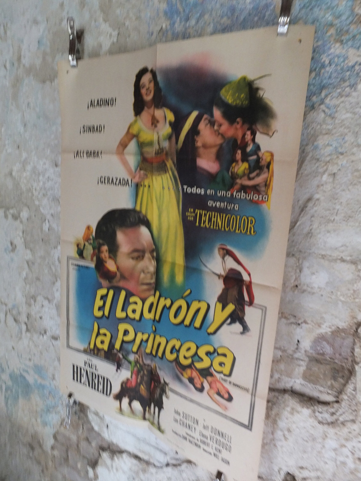Original Vintage Movie Poster Thief of Damascus 1952 1950s wall art aladdin sinbad ali baba saracen US one sheet cinema film memorabilia