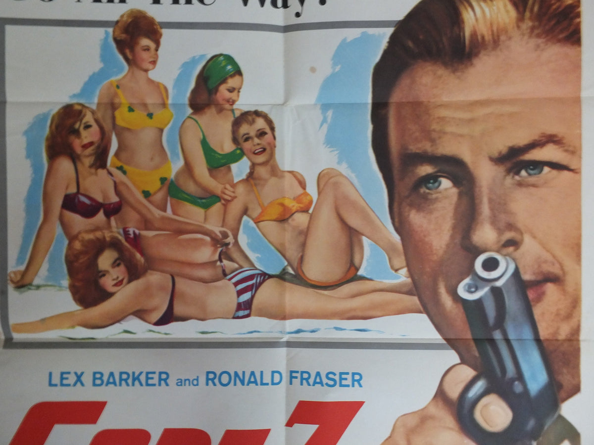 Original Vintage Movie Poster Code 7 Victim 5 1964 1960s wall art secret agent bikini gun 007 bond US one sheet cinema film memorabilia