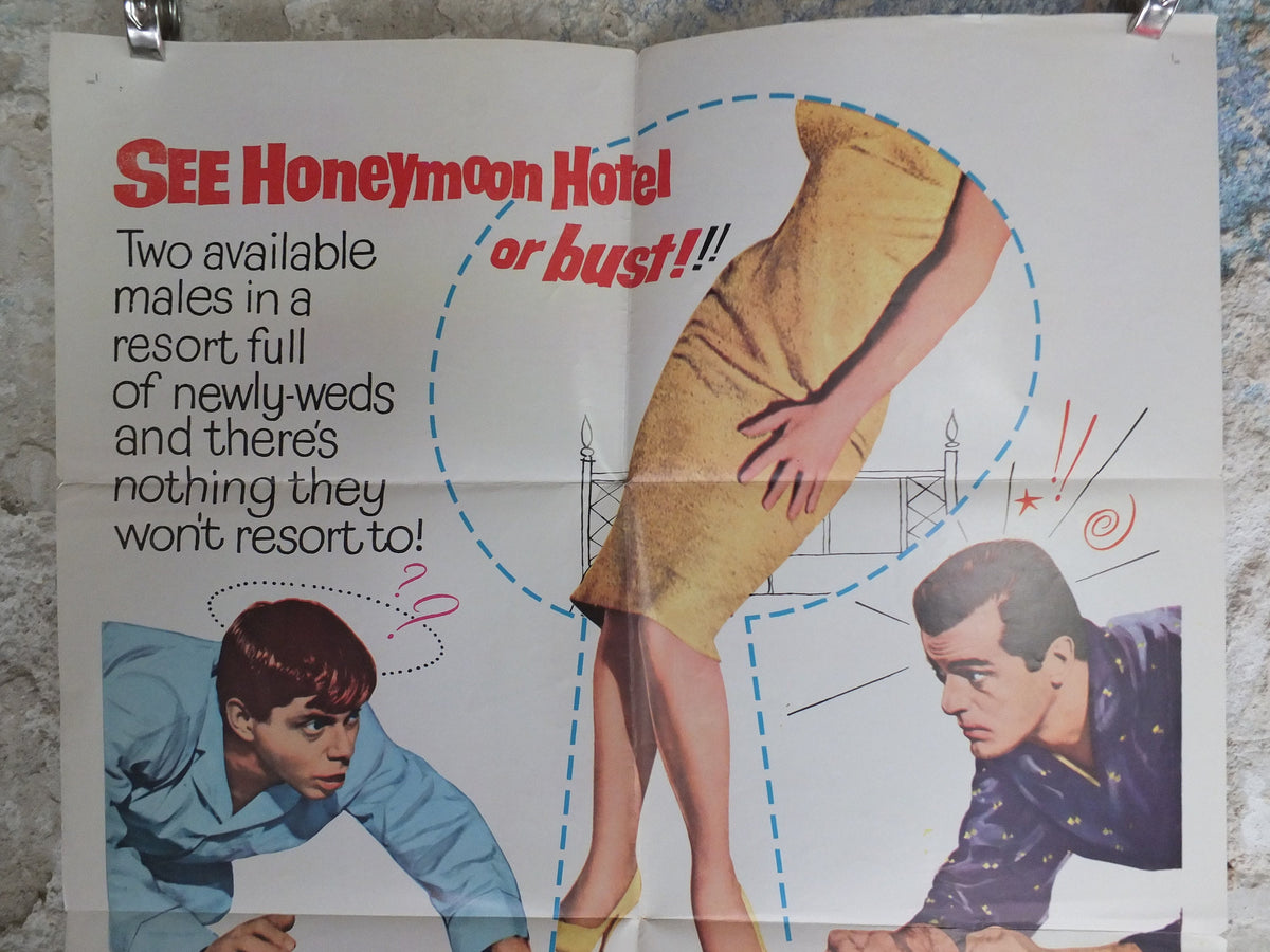 Original Vintage Movie Poster Honeymoon Hotel 1964 1960s wall art women affair lust lewd stag wedding US one sheet cinema film memorabilia