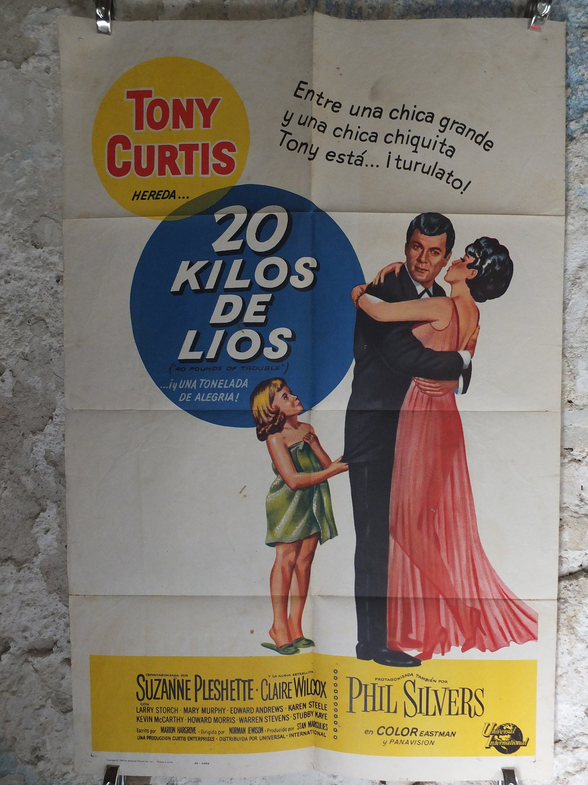 Original Vintage Movie Poster 40 Pounds of Trouble 1963 1960s wall art Tony Curtis parents mum dad kid US one sheet cinema film memorabilia