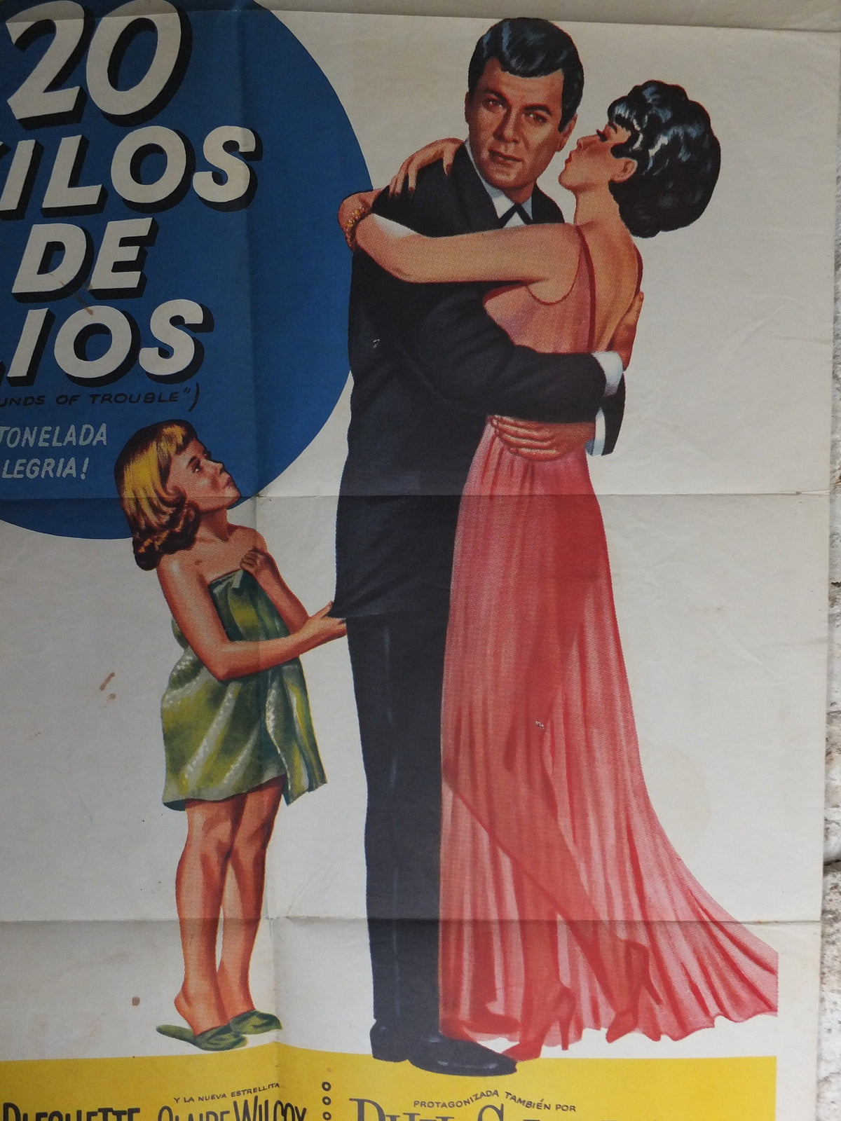 Original Vintage Movie Poster 40 Pounds of Trouble 1963 1960s wall art Tony Curtis parents mum dad kid US one sheet cinema film memorabilia