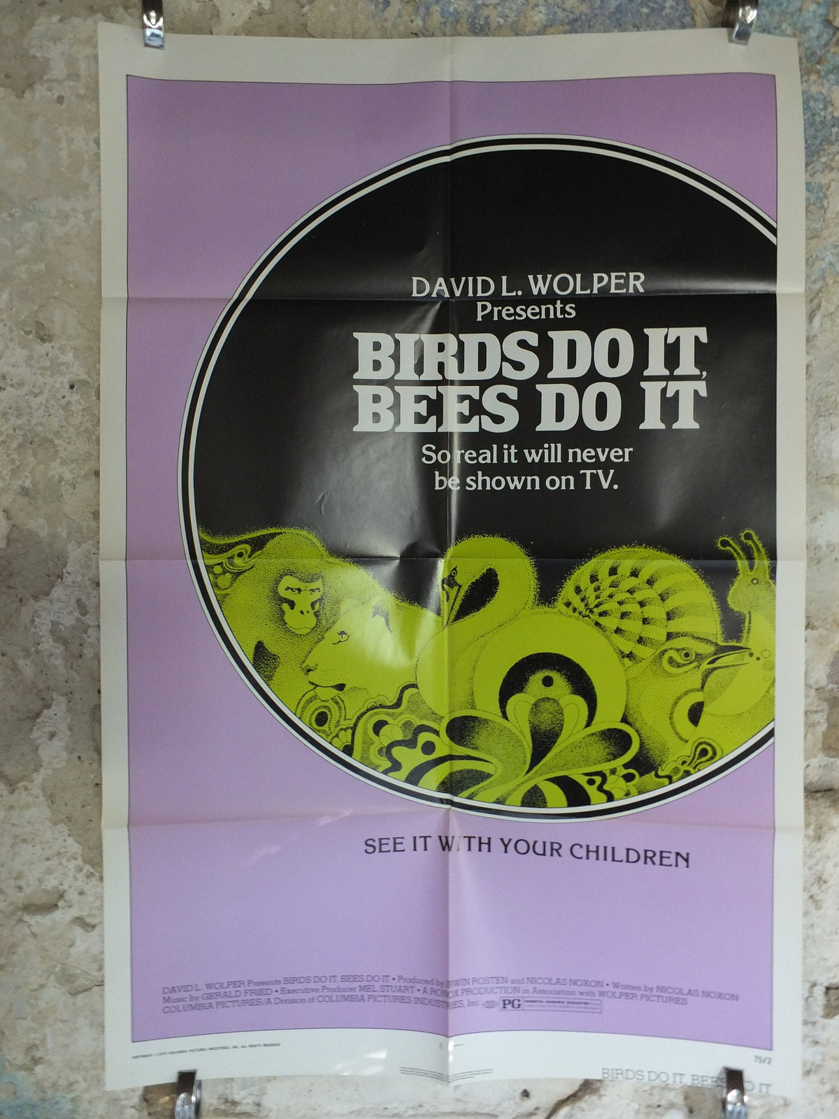 Original Vintage Movie Poster Birds do it Bees do it 1974 1970s wall art animals mating documentary US one sheet cinema film memorabilia