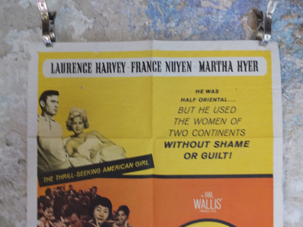 Original Vintage Movie Poster A Girl Named Tamiko 1962 1960s wall art america japan red orange yellow US one sheet cinema film memorabilia