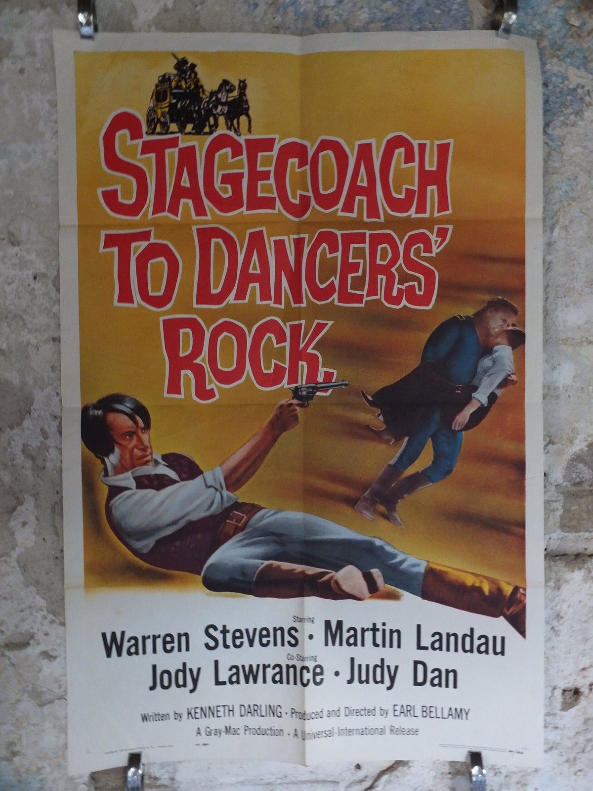 Original Vintage Movie Poster Stagecoach to Dancers Rock 1962 1960s wall art western desert cowboy US one sheet cinema film memorabilia
