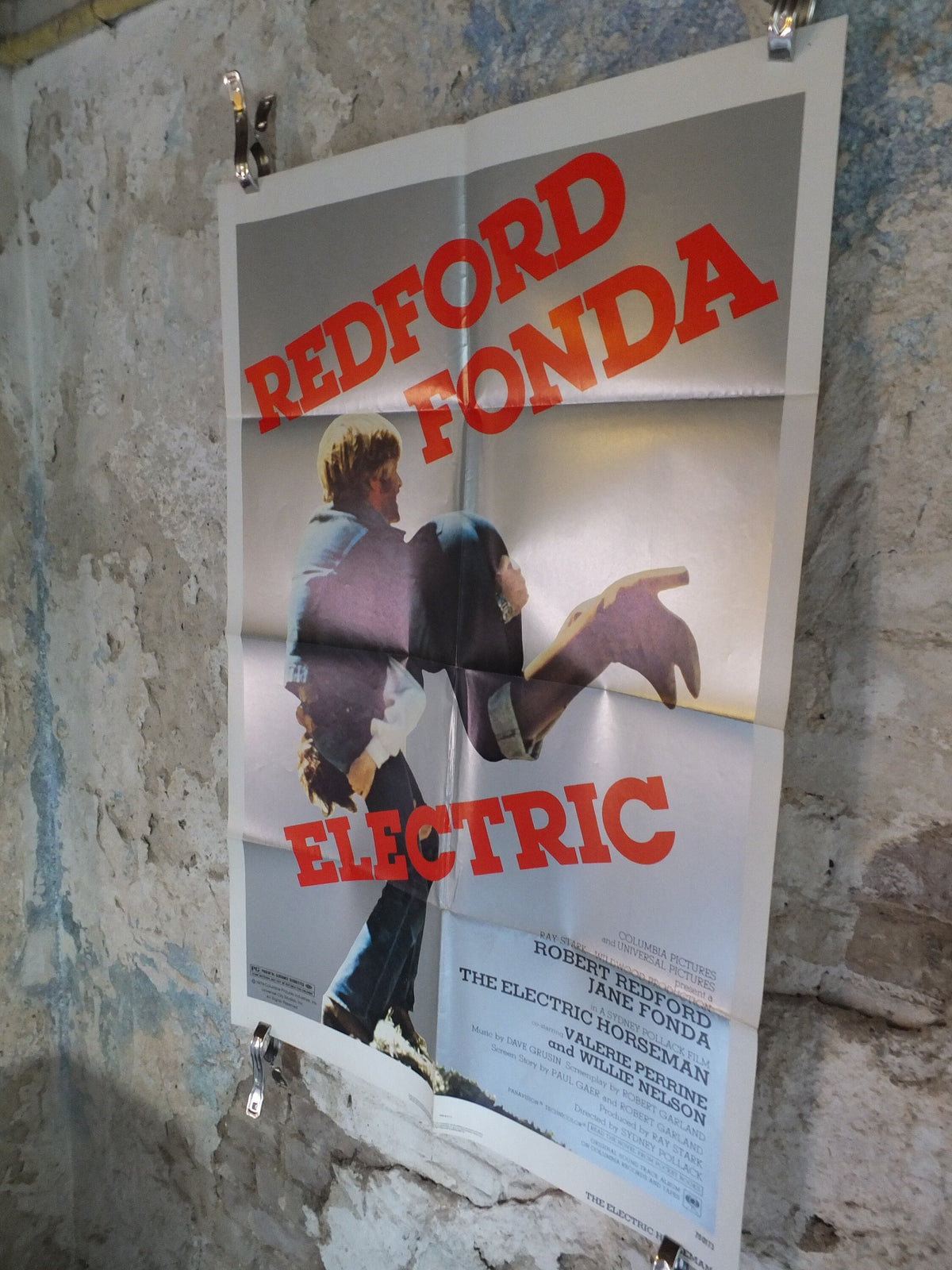 Original Vintage Movie Poster Electric 1979 1970s wall art Robert Redford Jane Fonda horse equestrian US one sheet cinema film memorabilia