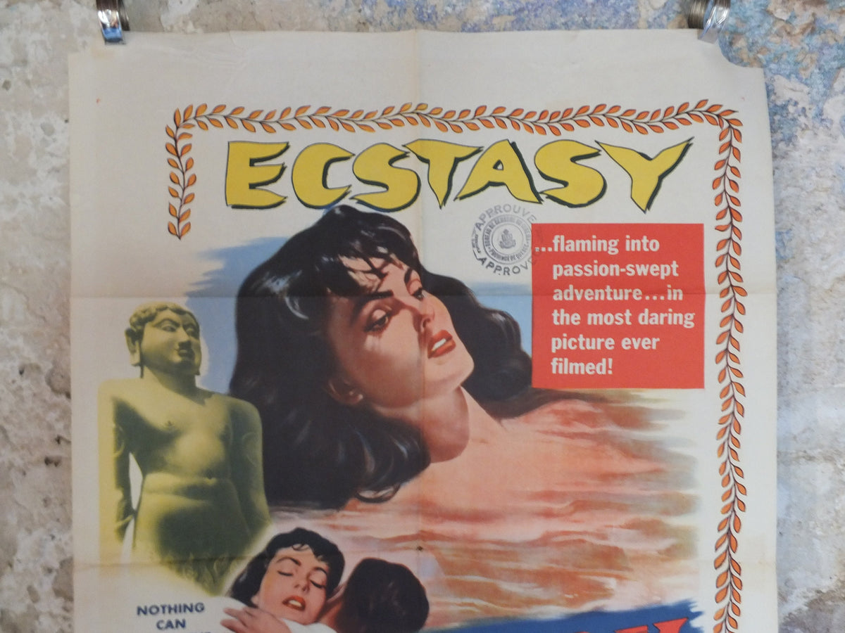 Original Vintage Movie Poster Monsoon 1952 1950s wall art Temptress Ecstasy passion dark beauty Ursula US one sheet cinema film memorabilia