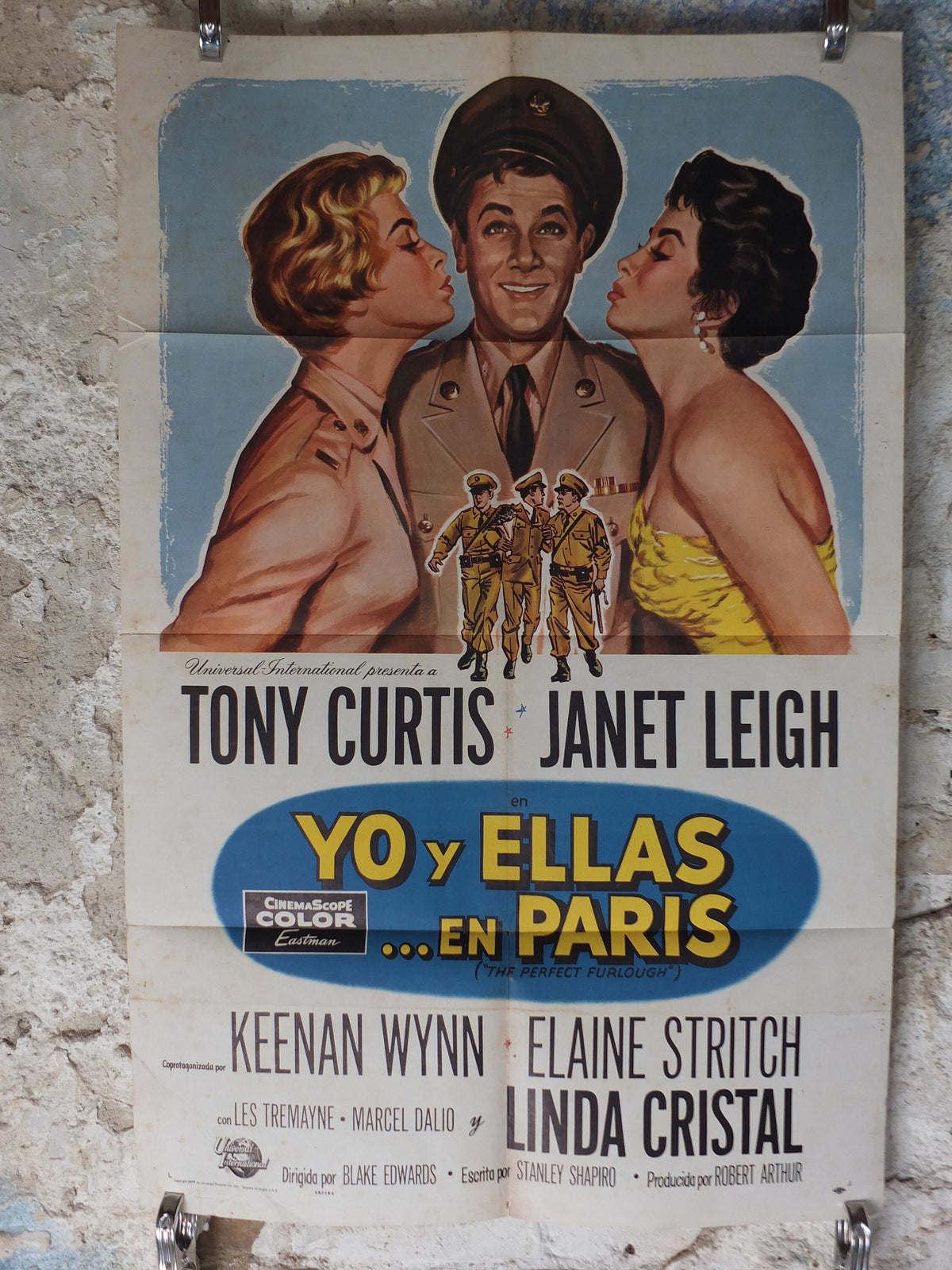 Original Vintage Movie Poster The Perfect Furlong Spanish Tony Curtis Janet Leigh 1958 1950s wall art US one sheet cinema film memorabilia