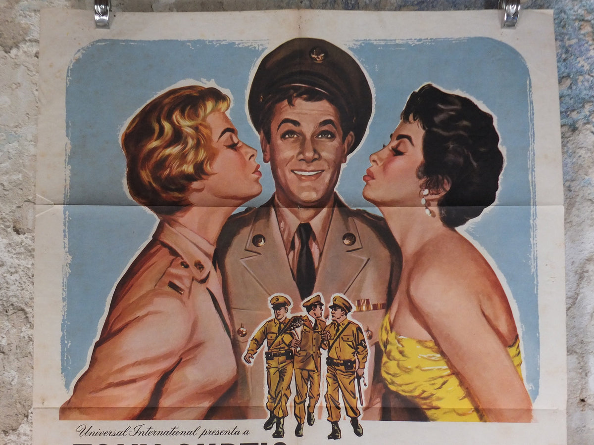 Original Vintage Movie Poster The Perfect Furlong Spanish Tony Curtis Janet Leigh 1958 1950s wall art US one sheet cinema film memorabilia