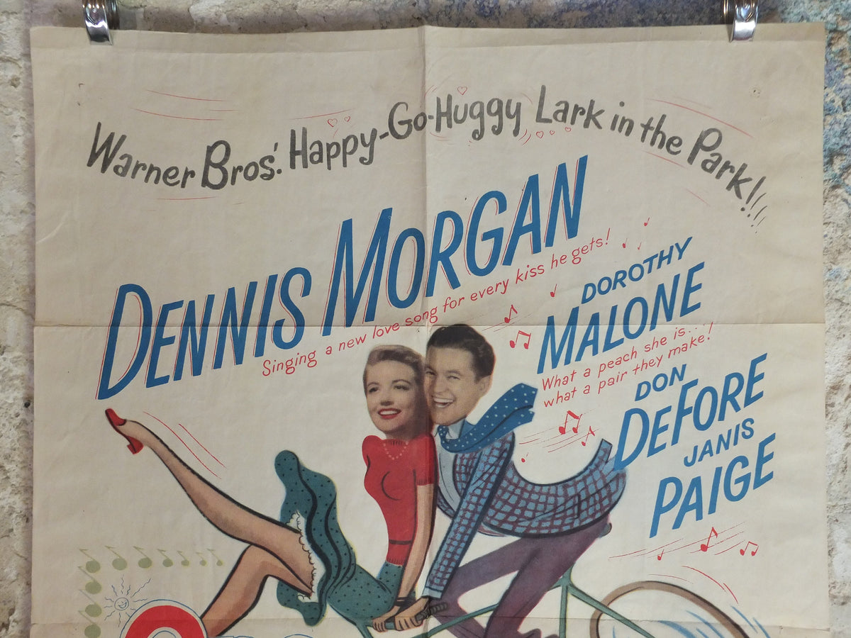 Original Vintage Movie Poster One Sunday Afternoon 1949 1940s wall art romantic bike bicycling cycling US one sheet cinema film memorabilia