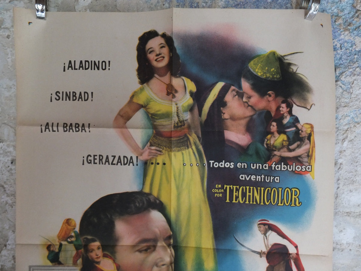 Original Vintage Movie Poster Thief of Damascus 1952 1950s wall art aladdin sinbad ali baba saracen US one sheet cinema film memorabilia