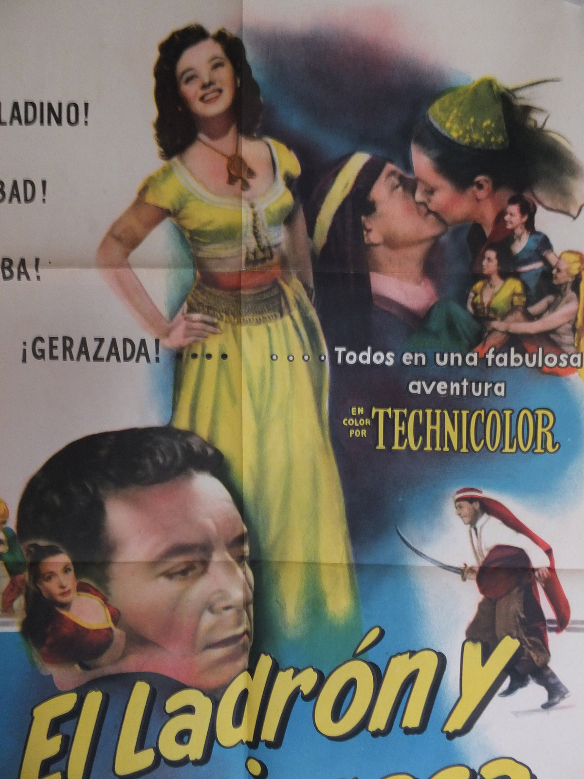 Original Vintage Movie Poster Thief of Damascus 1952 1950s wall art aladdin sinbad ali baba saracen US one sheet cinema film memorabilia