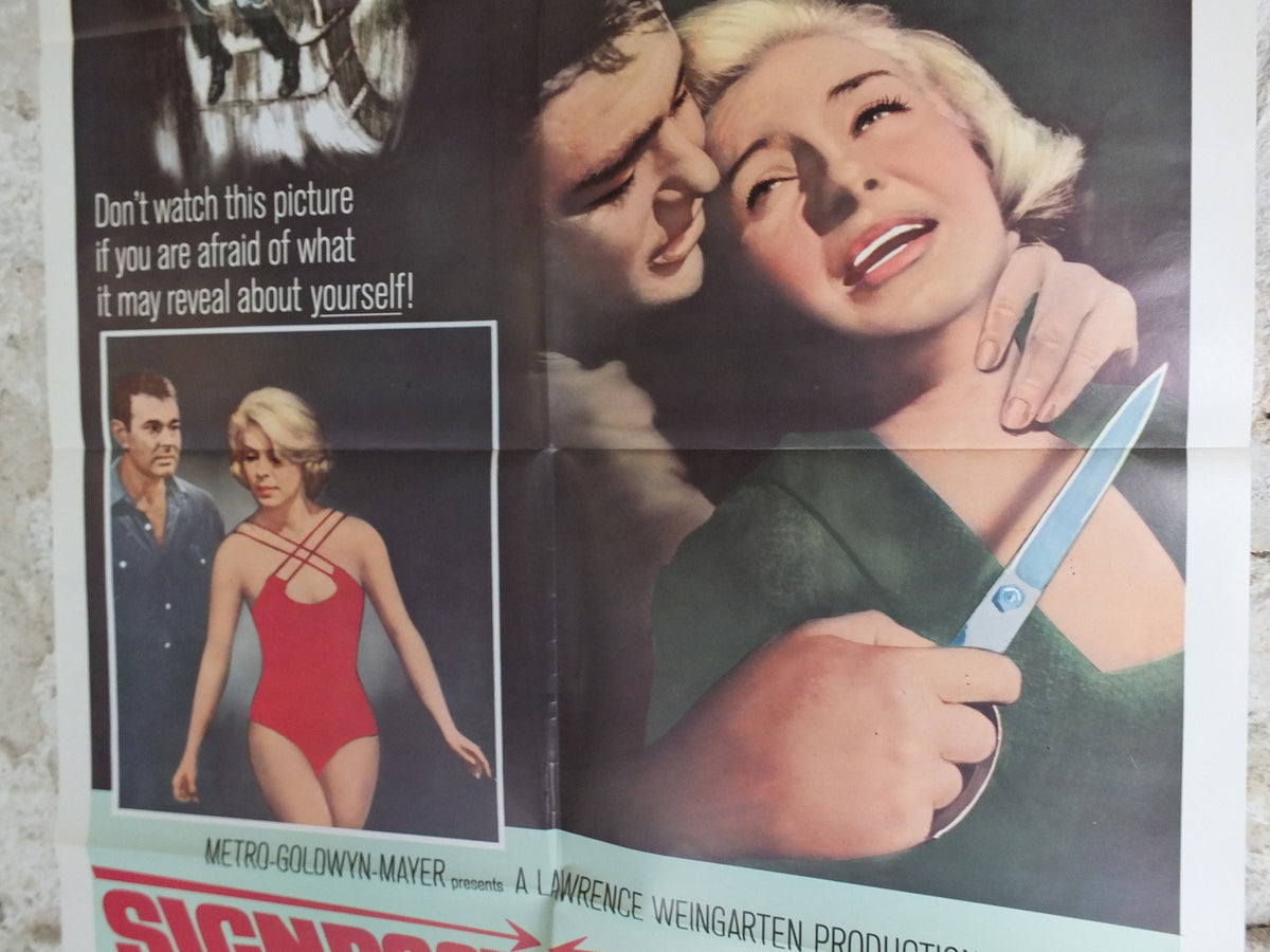 Original Vintage Movie Poster Signpost to Murder 1965 1960s wall art mystery crime thriller whodunit US one sheet cinema film memorabilia