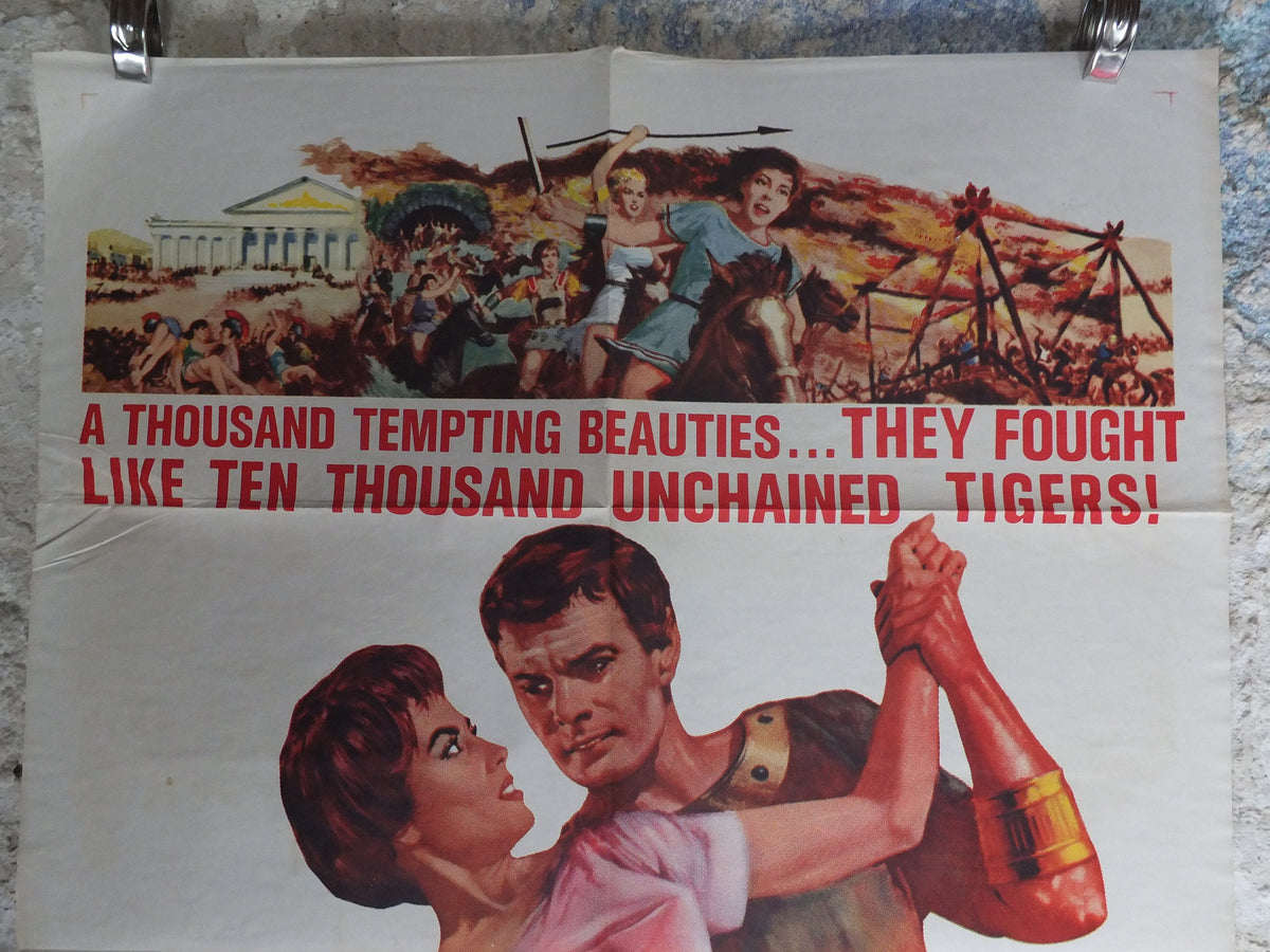 Original Vintage Movie Poster Amazons of Rome 1961 1960s wall art fight beauties love female warriors US one sheet cinema film memorabilia