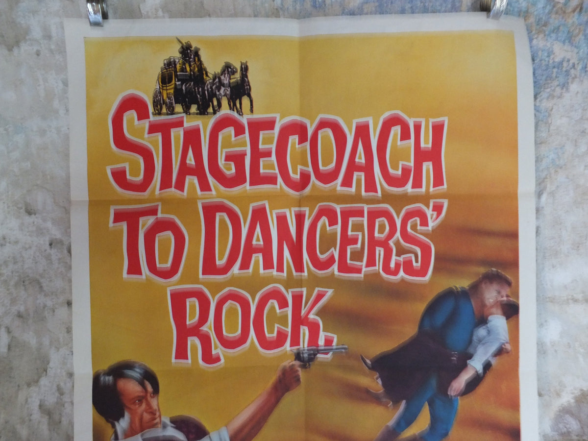 Original Vintage Movie Poster Stagecoach to Dancers Rock 1962 1960s wall art western desert cowboy US one sheet cinema film memorabilia