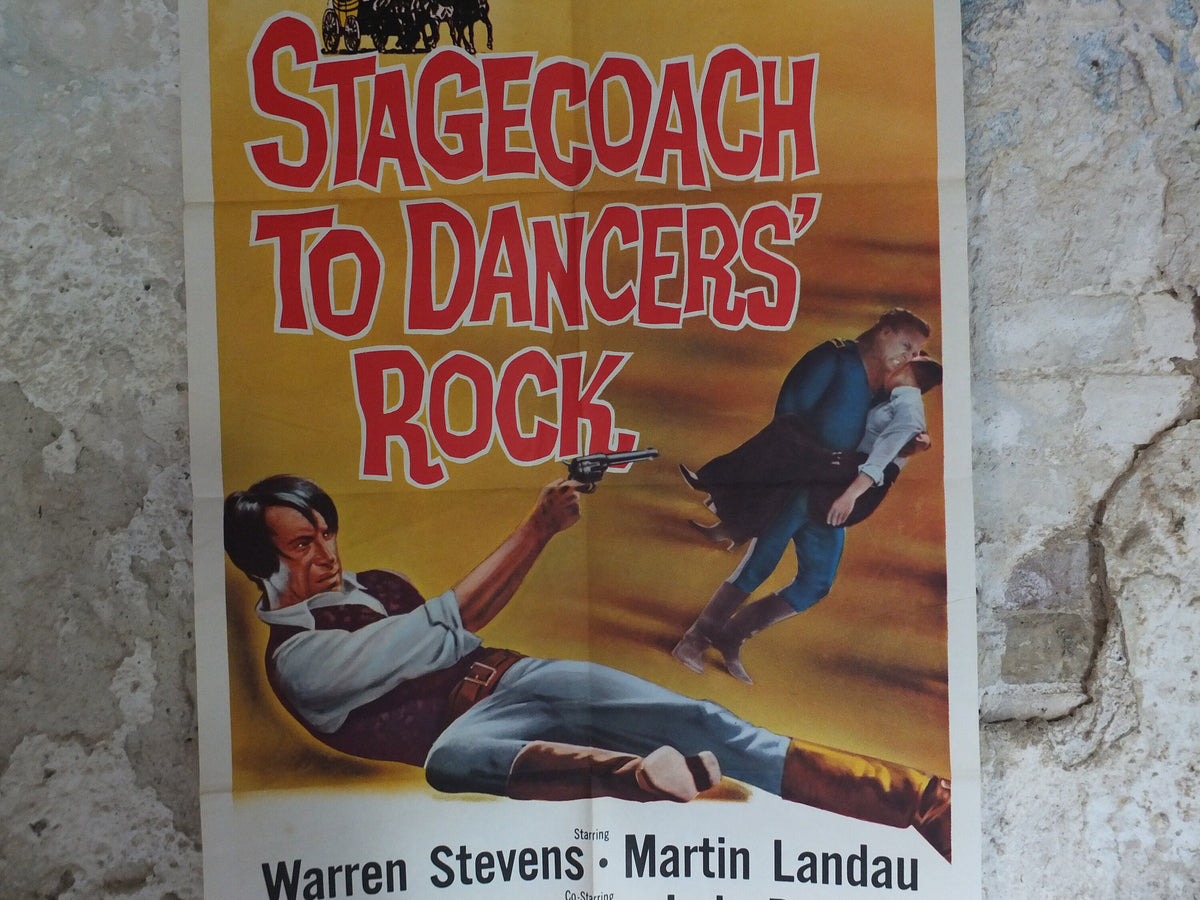 Original Vintage Movie Poster Stagecoach to Dancers Rock 1962 1960s wall art western desert cowboy US one sheet cinema film memorabilia