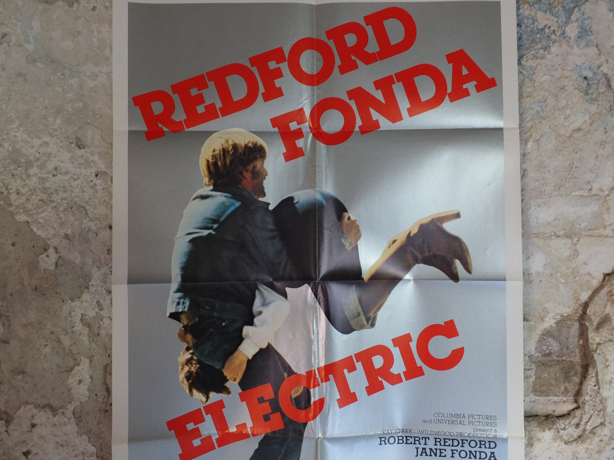 Original Vintage Movie Poster Electric 1979 1970s wall art Robert Redford Jane Fonda horse equestrian US one sheet cinema film memorabilia