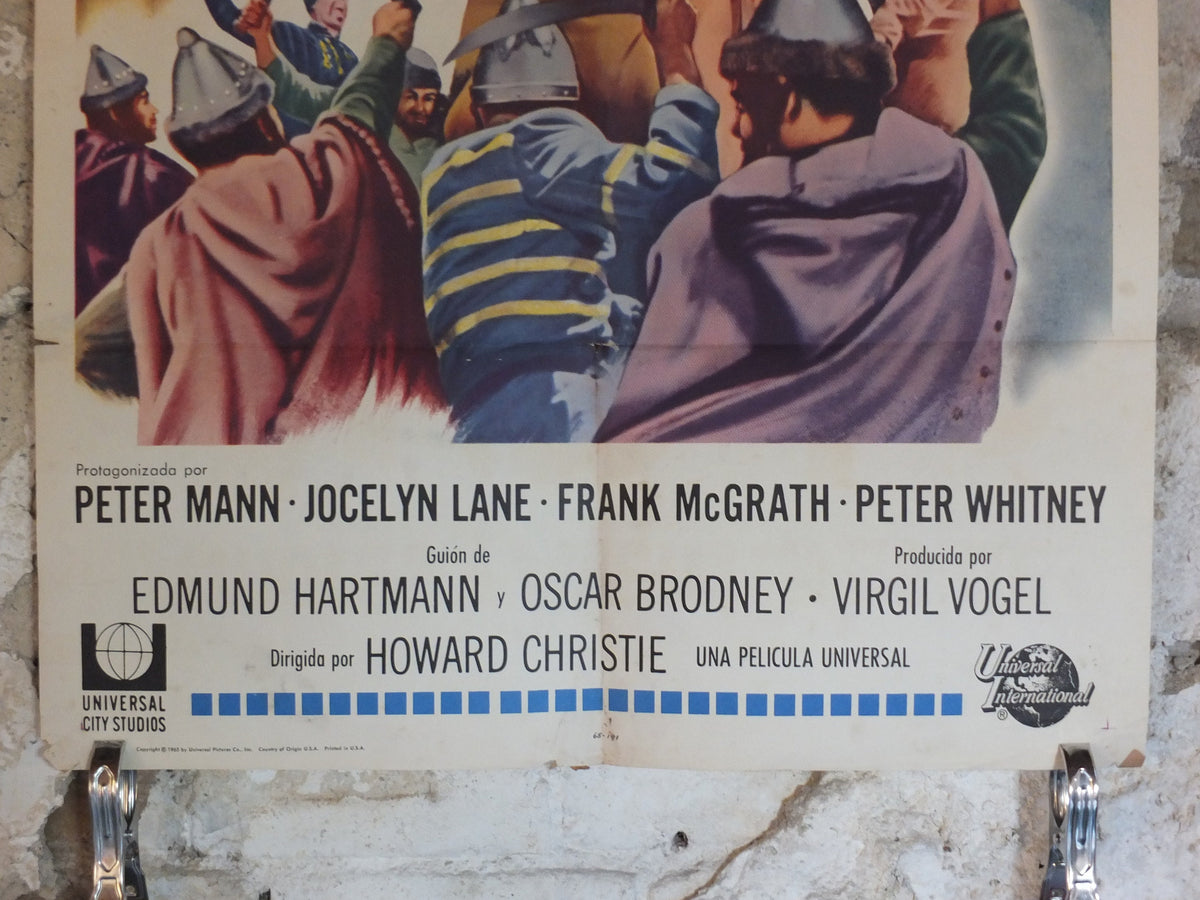 Original Vintage Movie Poster The Sword of Ali Baba 1965 1960s wall art Spanish 40 thieves fight sword US one sheet cinema film memorabilia