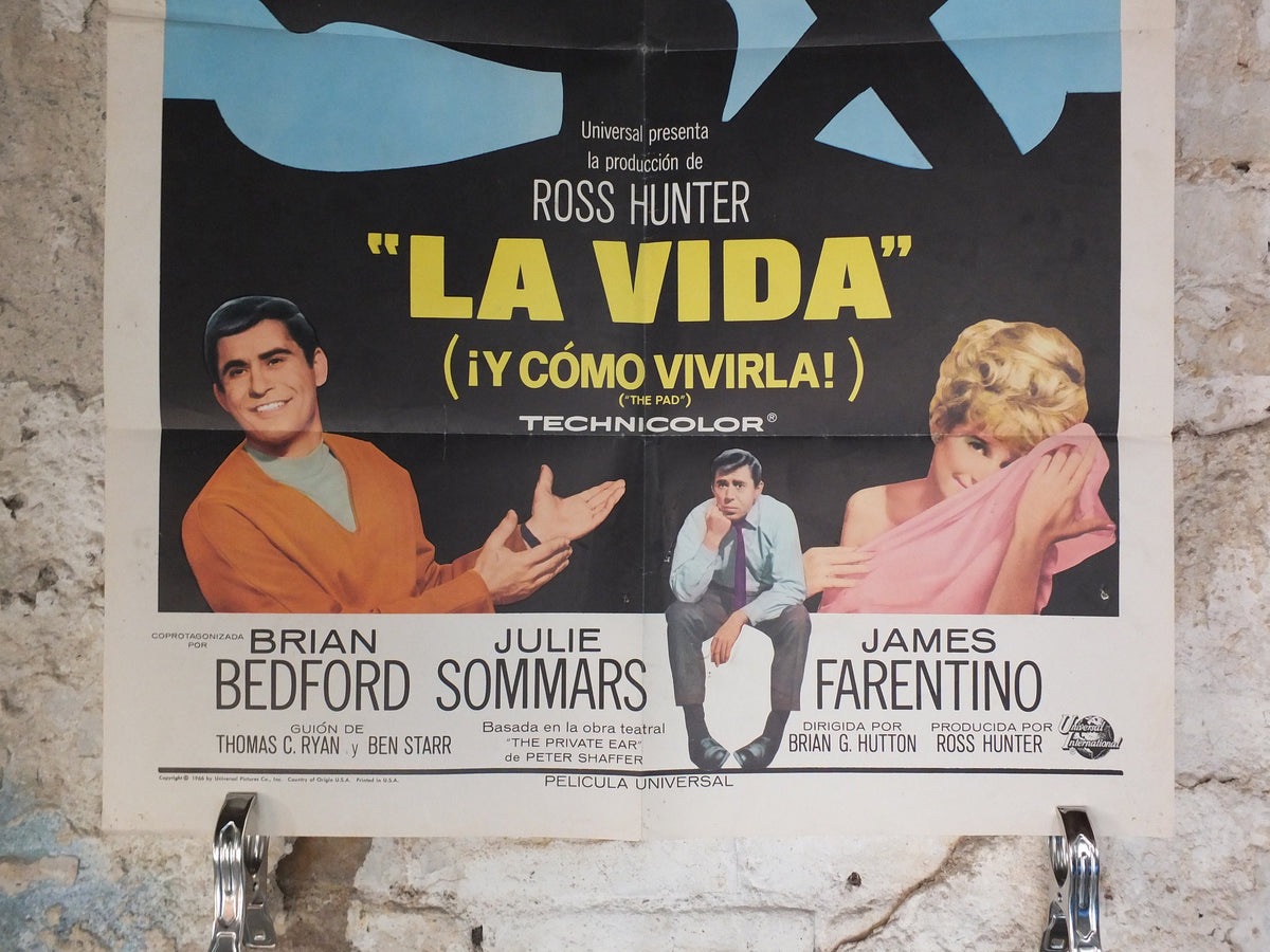 Original Vintage Movie Poster The Pad La Vida Loca Life and how to live it 1966 Spanish 1960s wall art US one sheet cinema film memorabilia