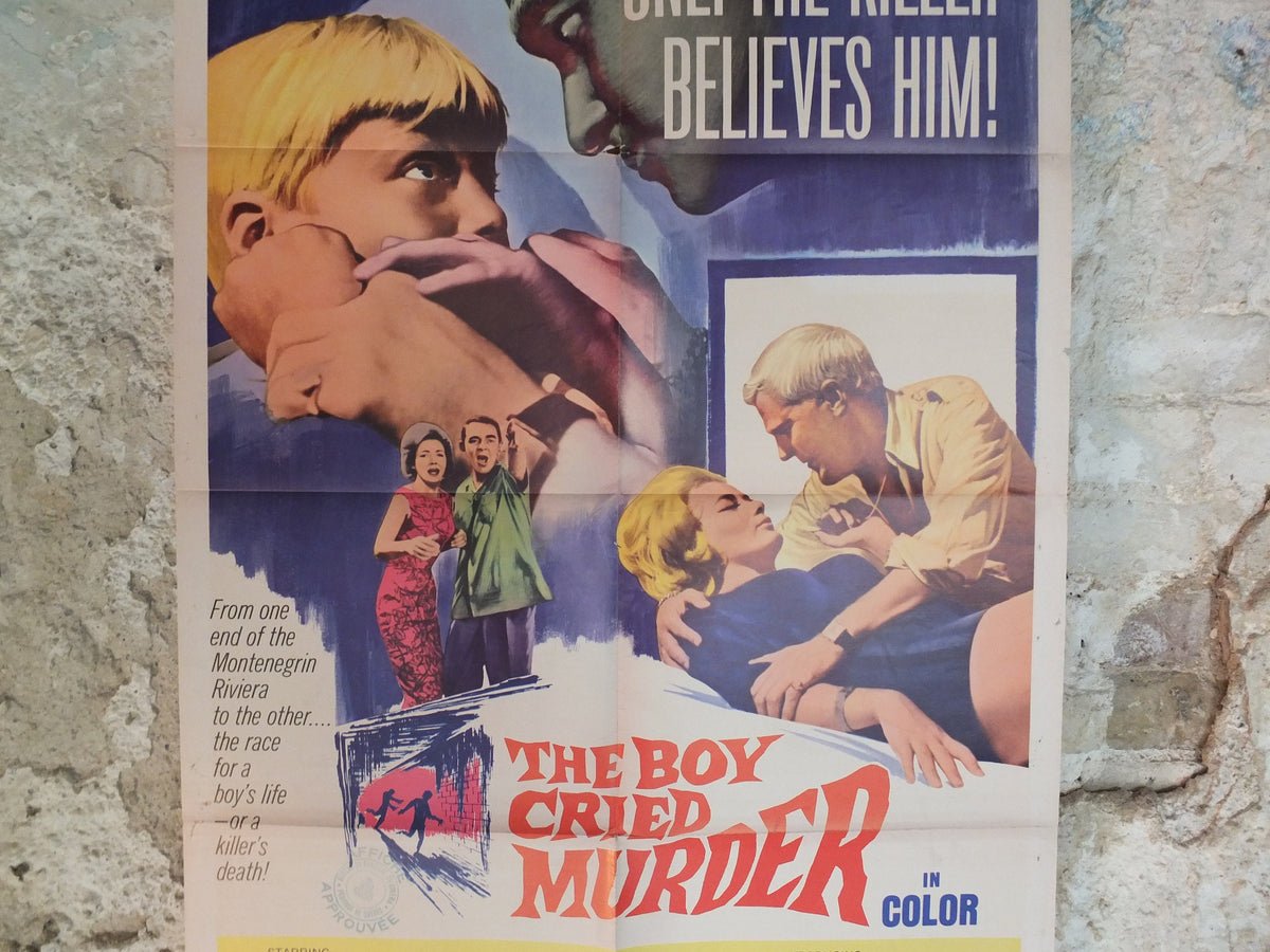 Original Vintage Movie Poster The Boy Cried Murder 1966 1960s wall art killer mystery crime thriller US one sheet cinema film memorabilia