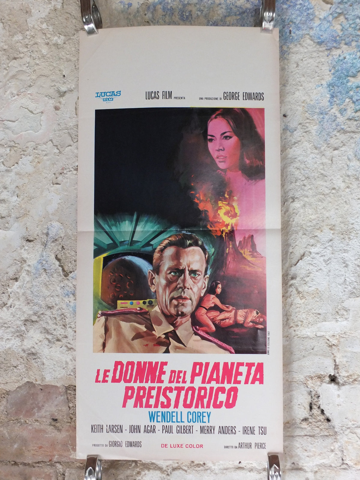Original Vintage Italian Movie Poster Women of the Prehistoric Planet Lucasfilm Le Donne Pianeta Preistorico 1966 wall art print film cinema