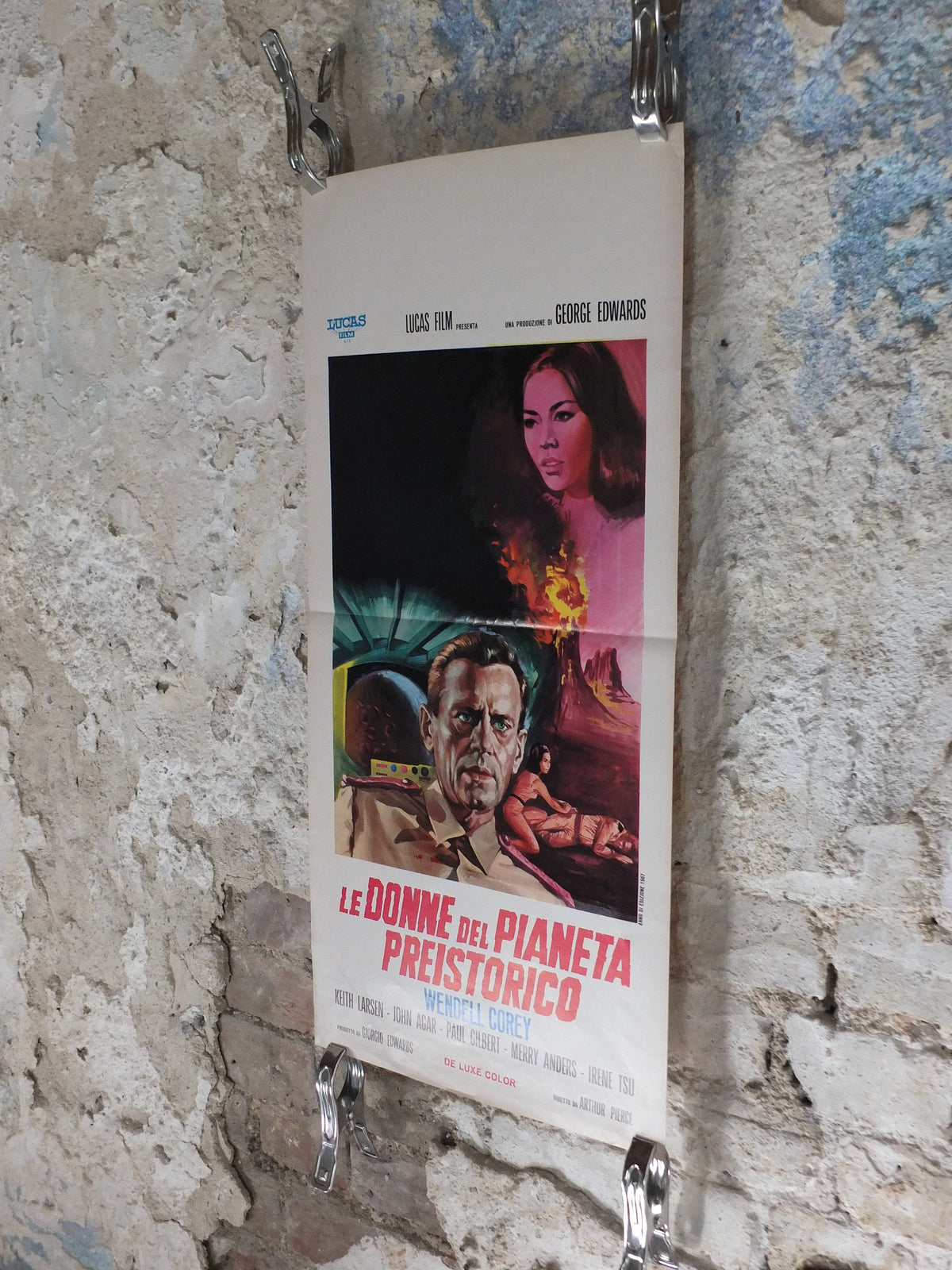 Original Vintage Italian Movie Poster Women of the Prehistoric Planet Lucasfilm Le Donne Pianeta Preistorico 1966 wall art print film cinema