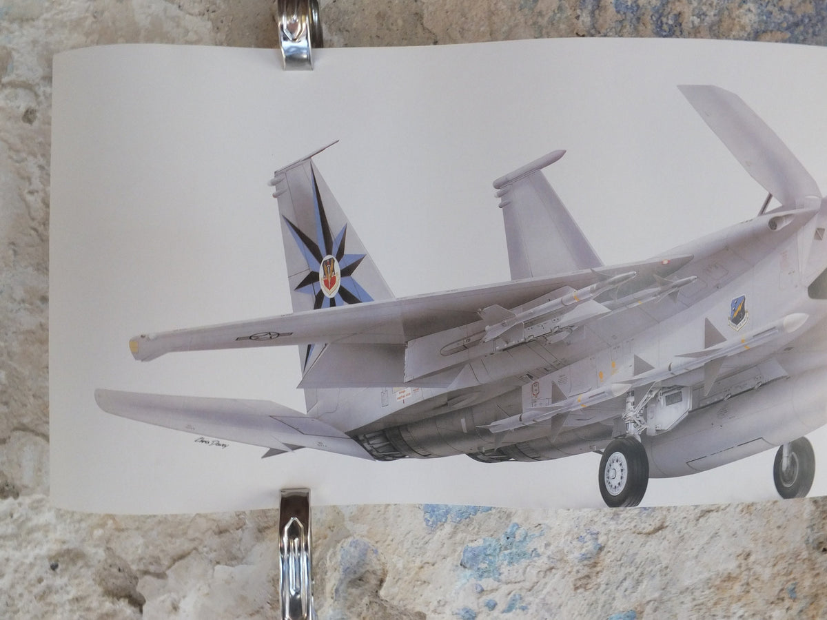 Original Vintage Poster McDonnell Douglas F-15A Eagle by Chris Davey military air force airplane aeroplane wall art 1980s