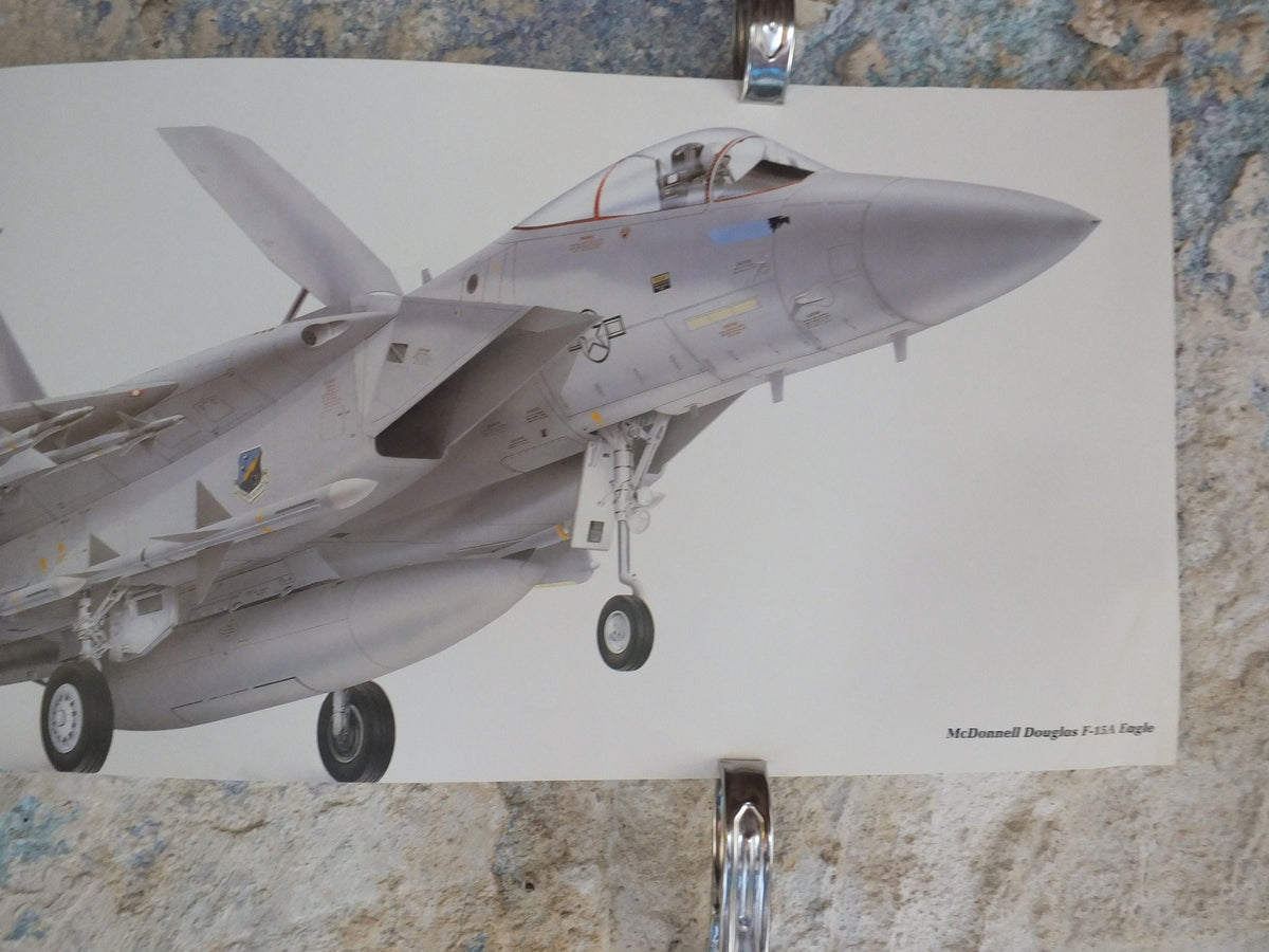 Original Vintage Poster McDonnell Douglas F-15A Eagle by Chris Davey military air force airplane aeroplane wall art 1980s