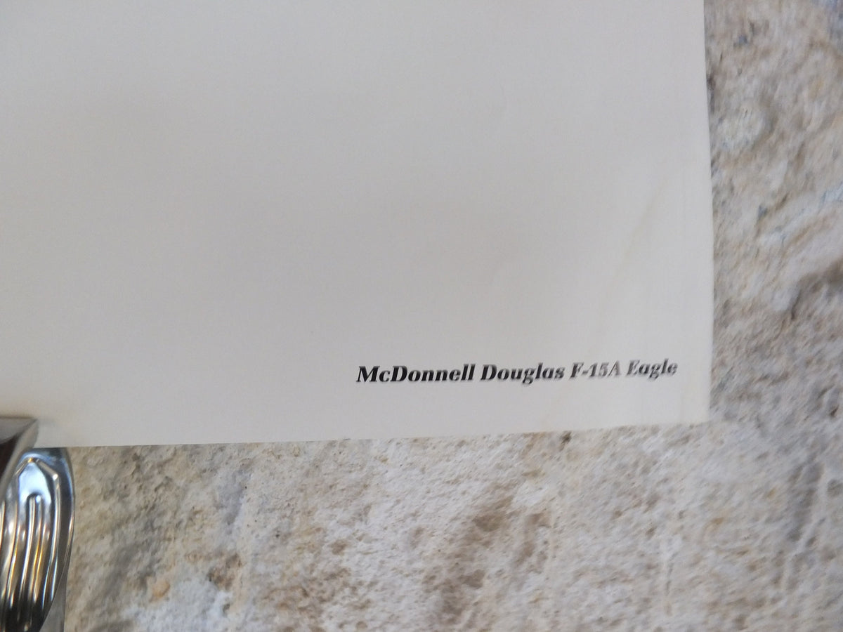 Original Vintage Poster McDonnell Douglas F-15A Eagle by Chris Davey military air force airplane aeroplane wall art 1980s